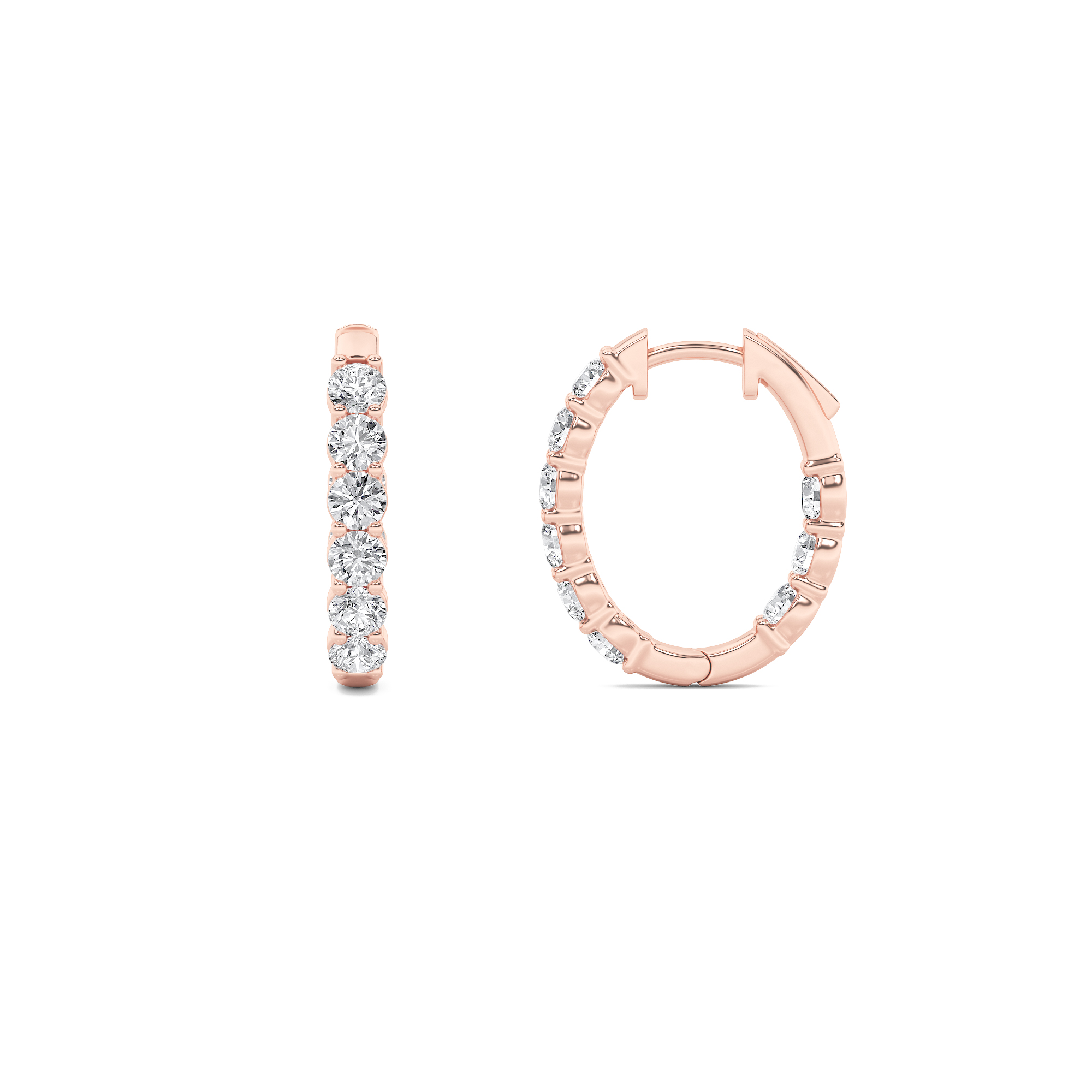 3.00 CT Round Diamond Earring in 14K Rose Gold