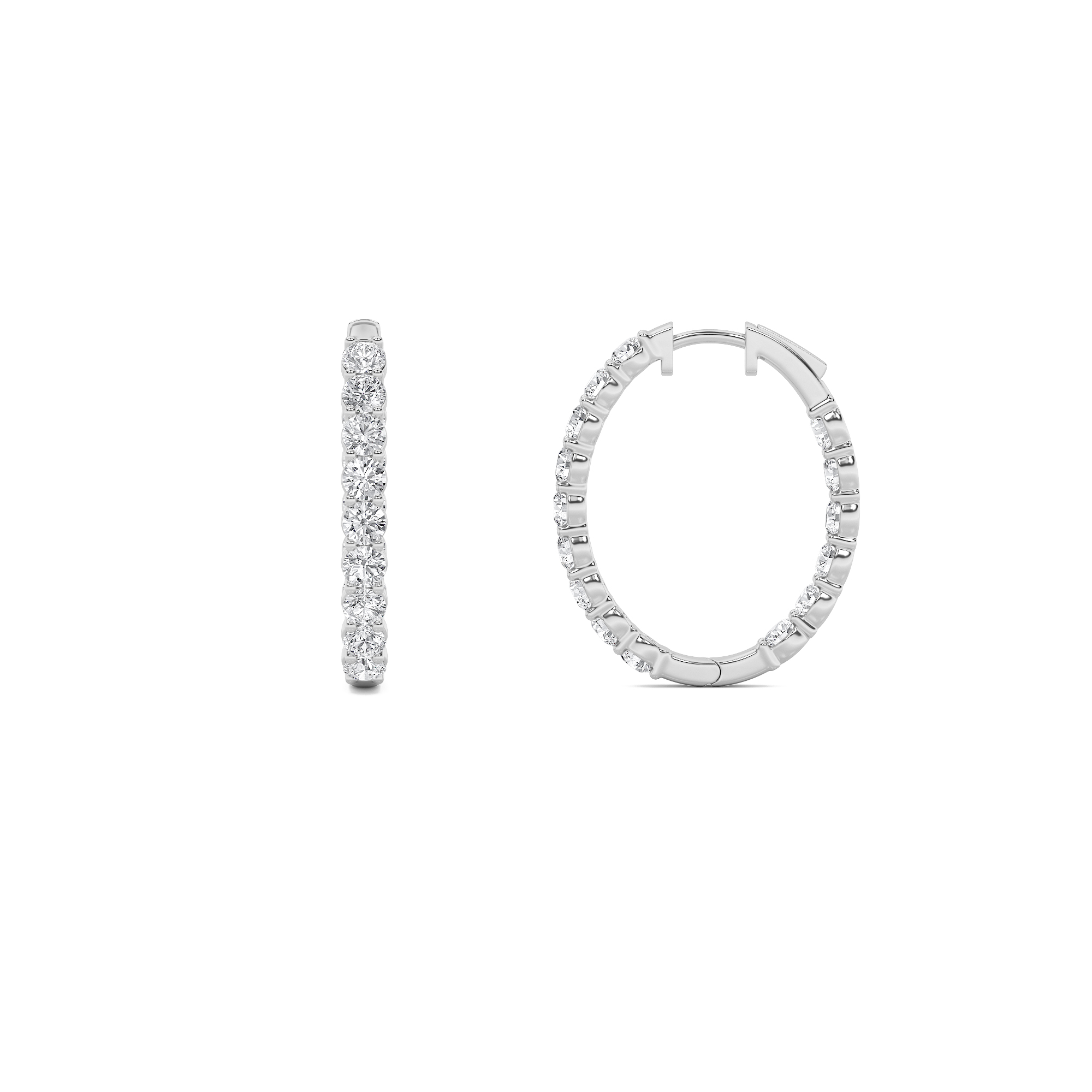 5.00 CT Round Diamond Earring in 14K White Gold