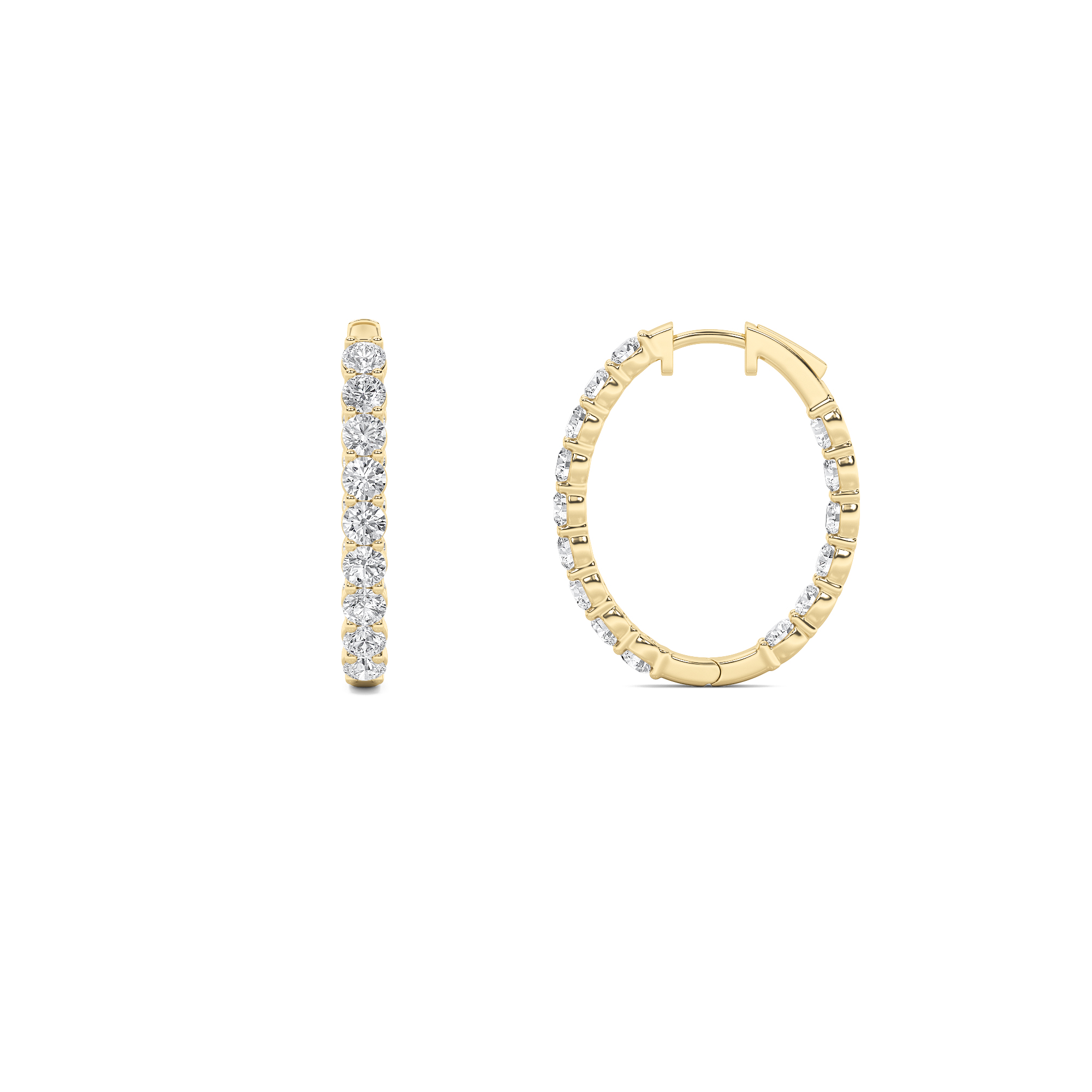 5.00 CT Round Diamond Earring in 14K Yellow Gold