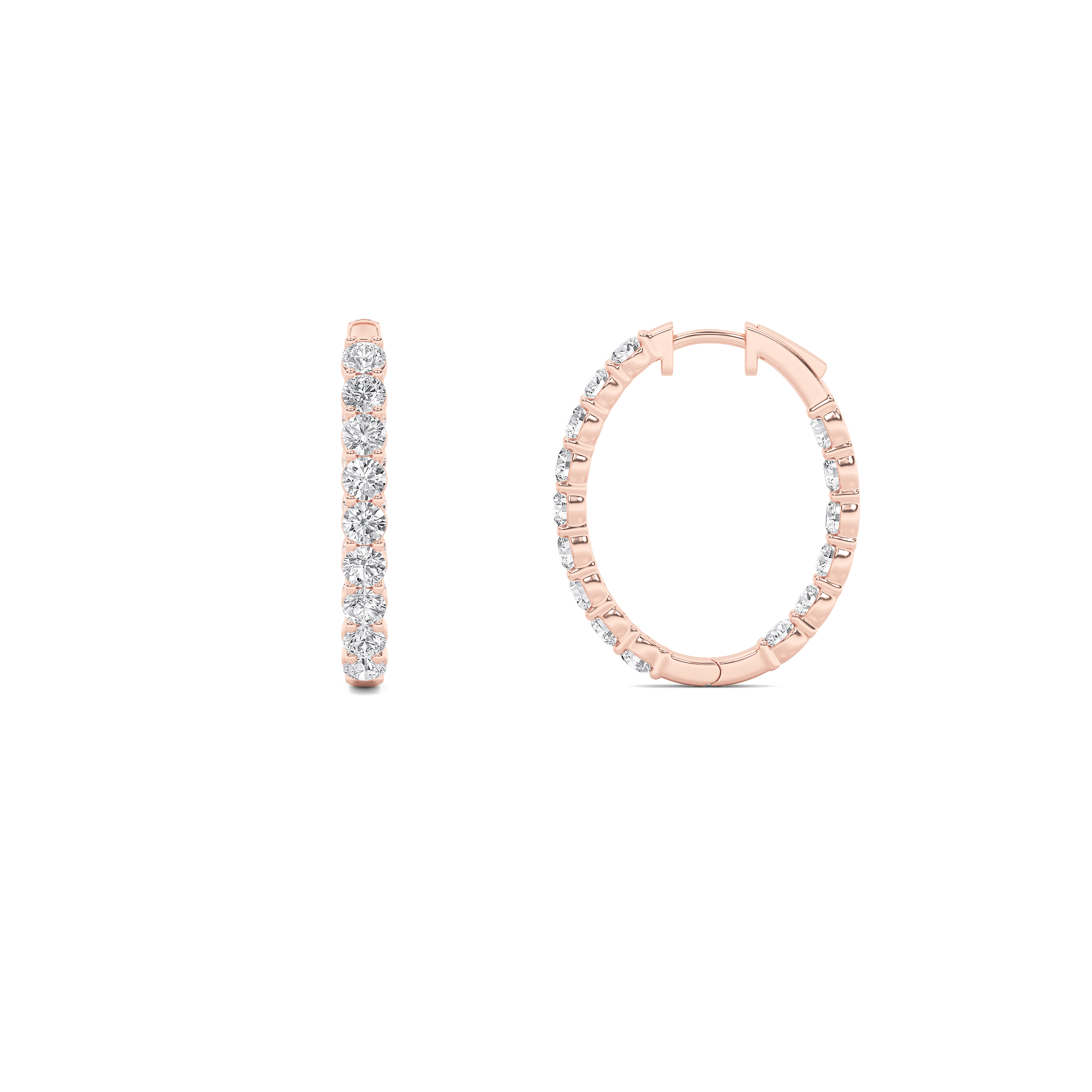 5.00 CT Round Diamond Earring in 14K Rose Gold