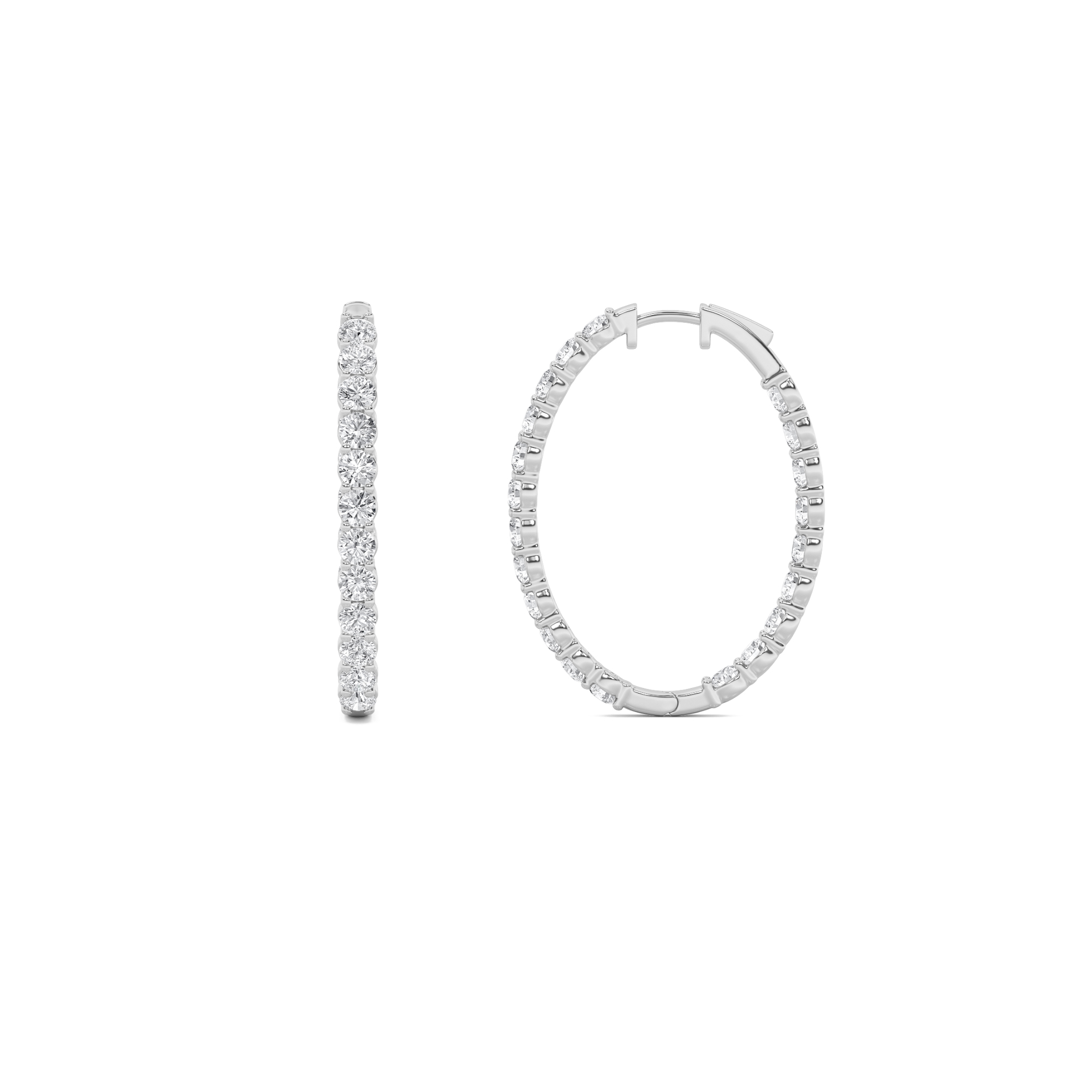 7.00 CT Round Diamond Earring in 14K White Gold