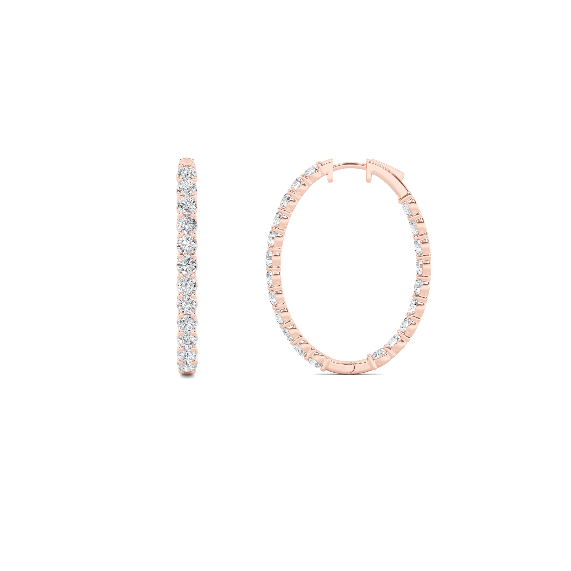 7.00 CT Round Diamond Earring in 14K Rose Gold