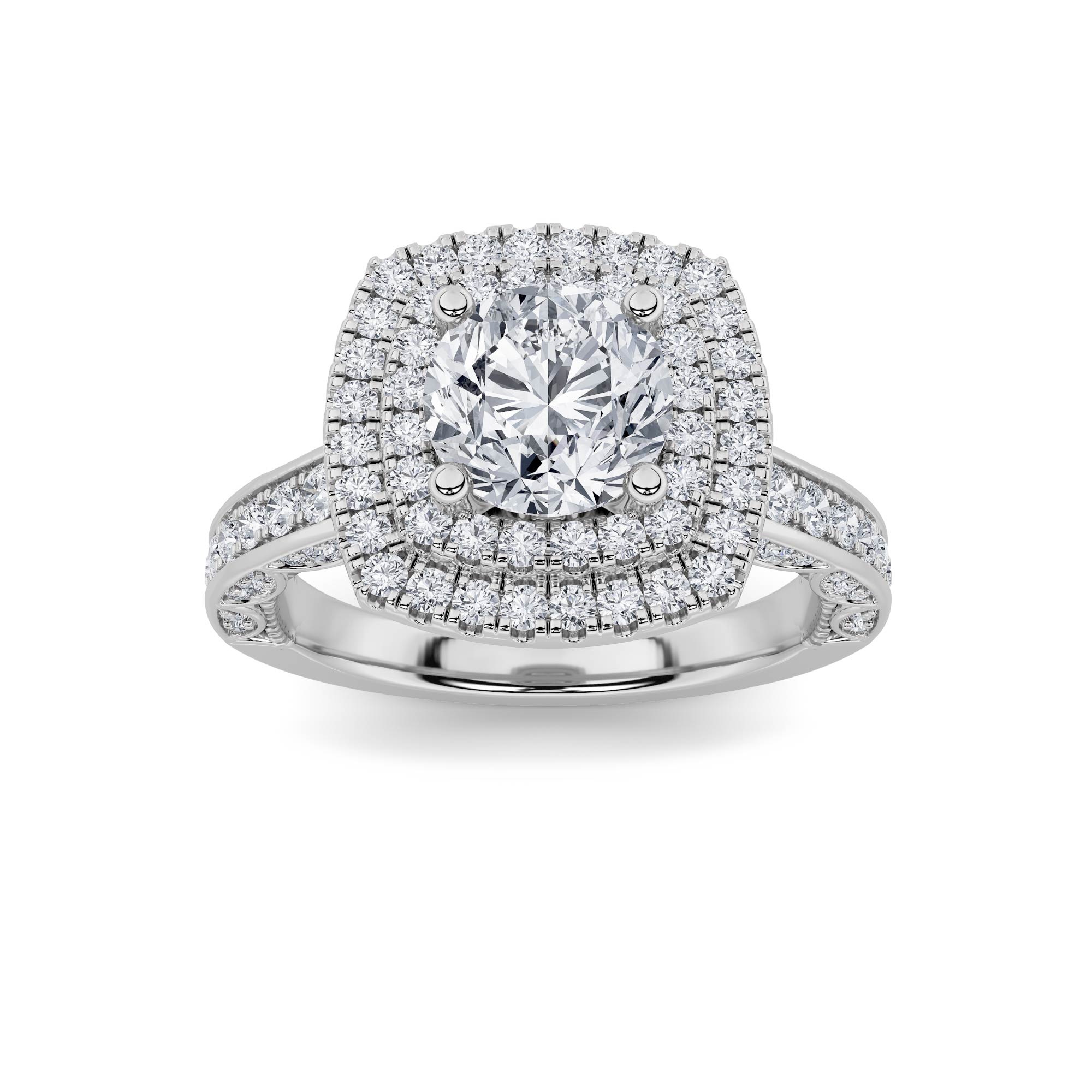 1.75 CT Round Diamond Ring in 14K White Gold
