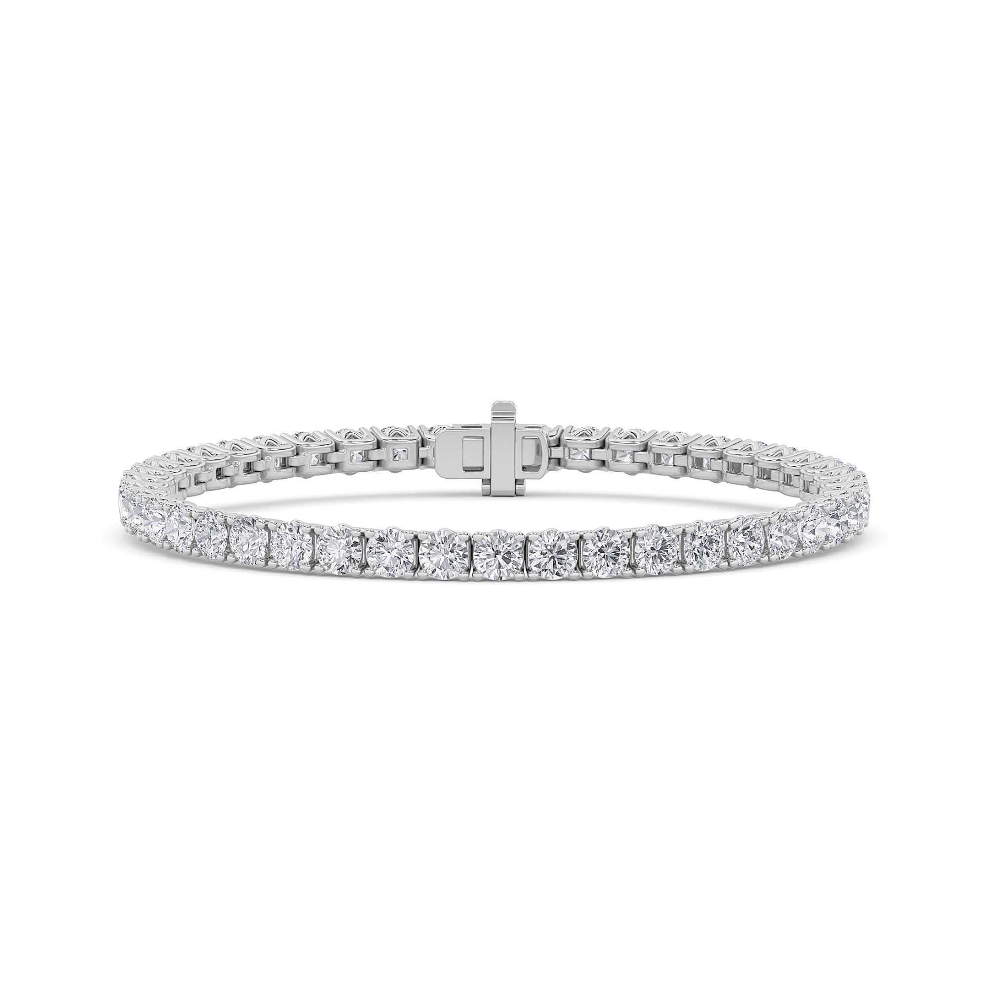 10.00 CT Round Diamond Bracelet in 14K White Gold