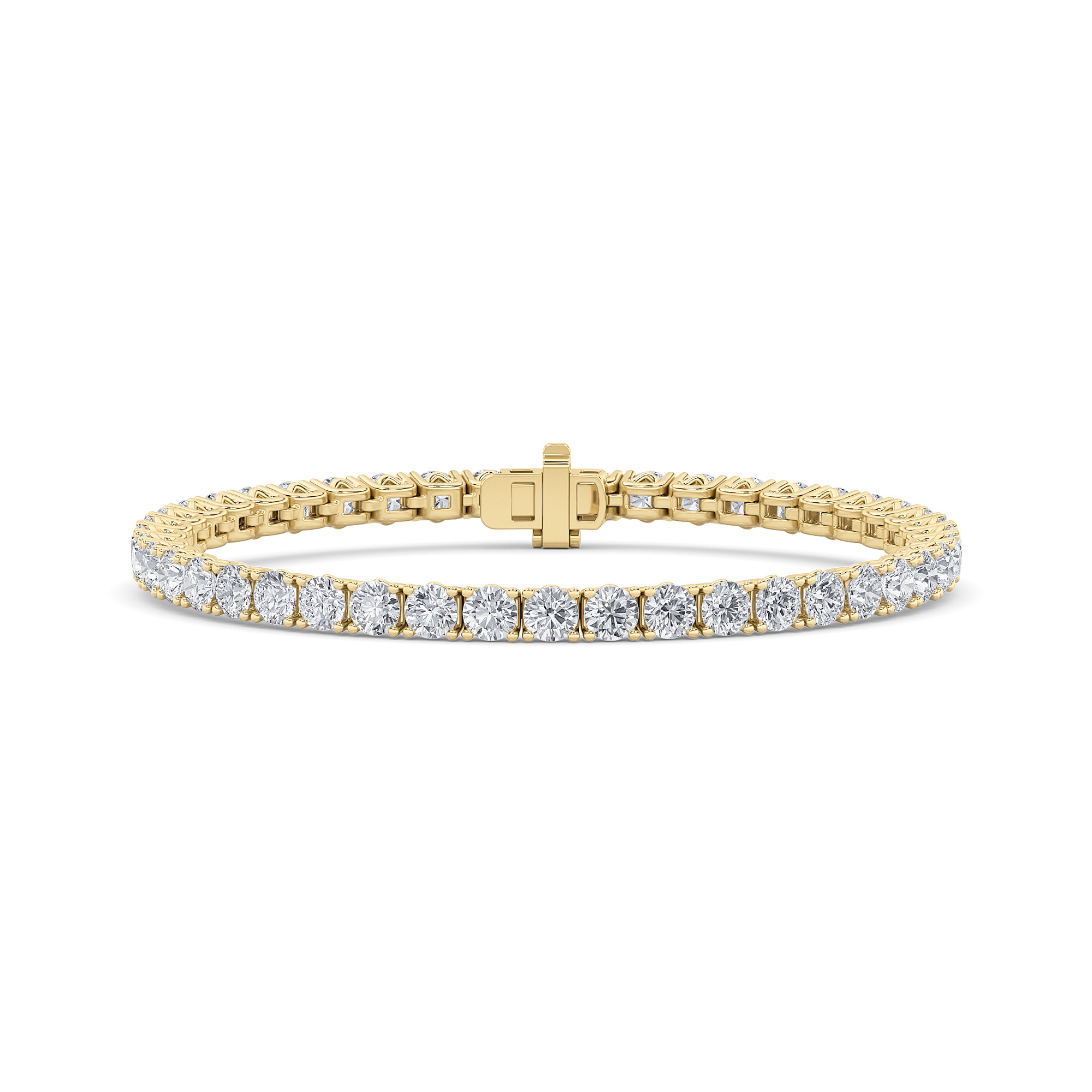 10.00 CT Round Diamond Bracelet in 14K Yellow Gold
