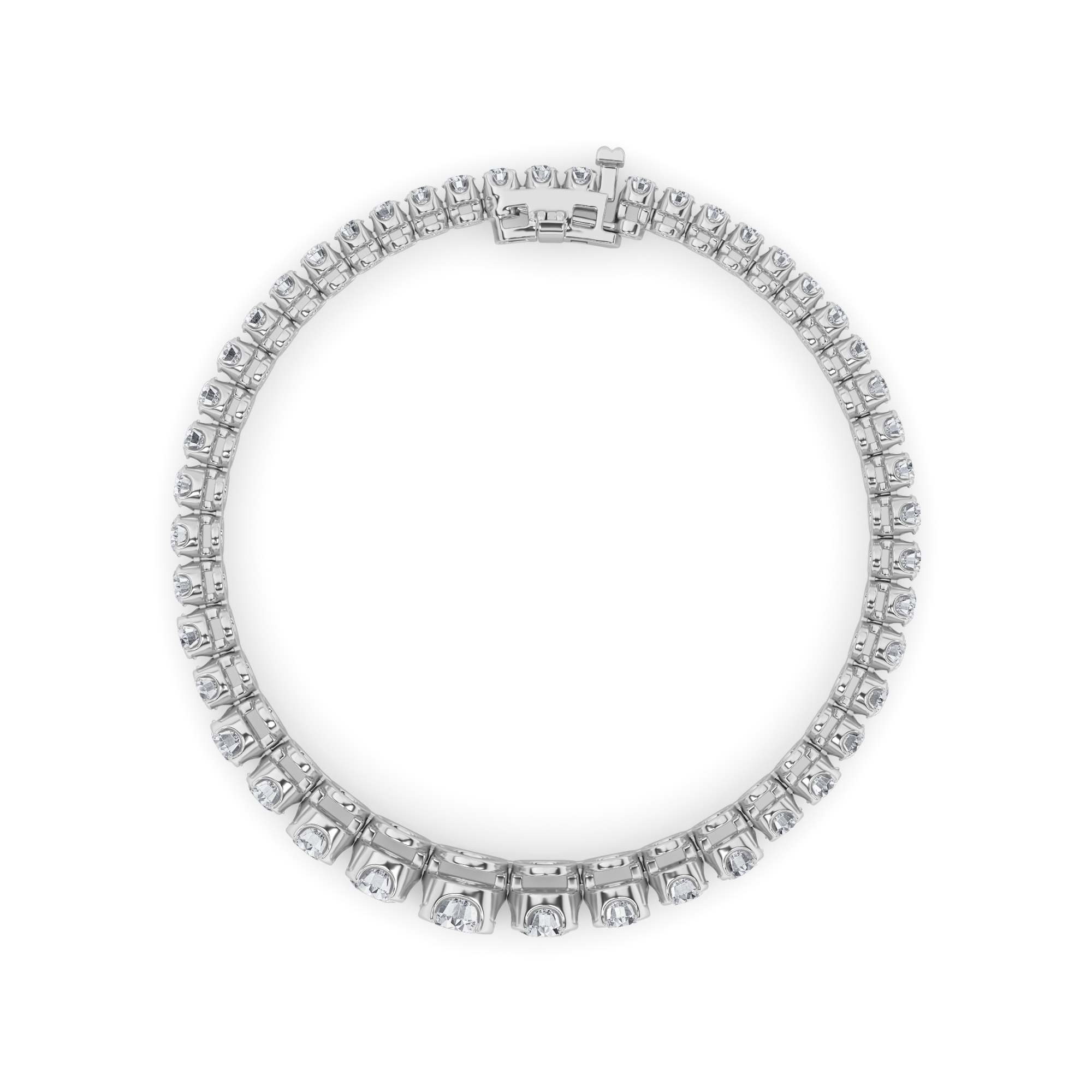 Graduating Tennis Bracelet  with Round Shaped Lab Grown Diamond (F/VS) in 14K Gold view 4