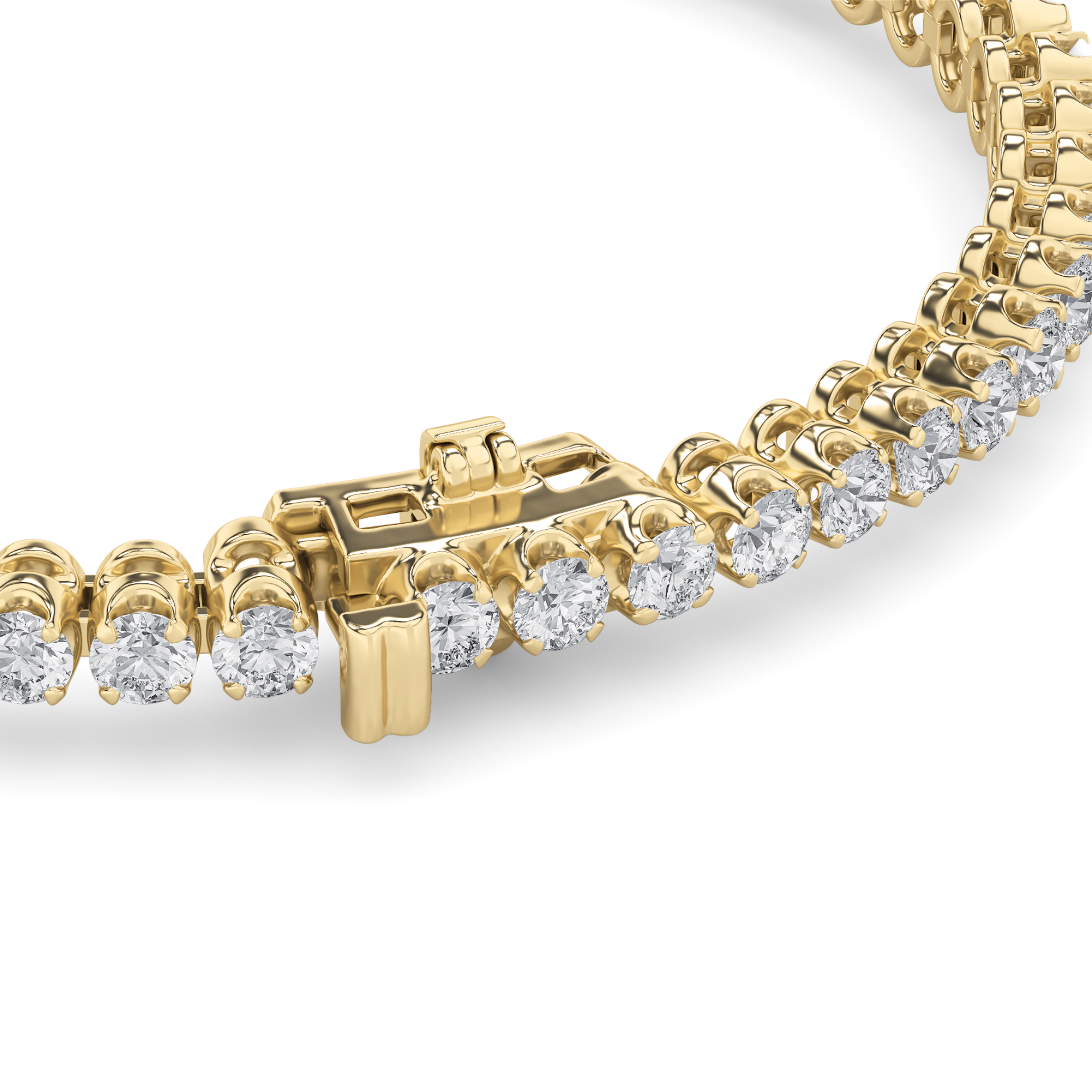 Graduating Tennis Bracelet  with Round Shaped Lab Grown Diamond (F/VS) in 14K Gold view 3