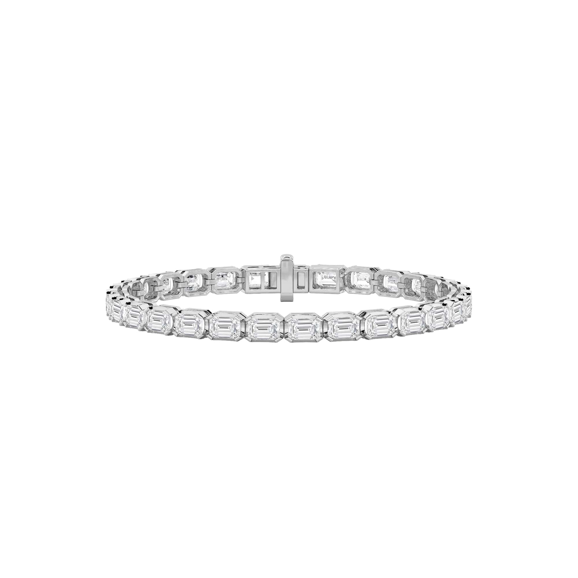 10.00 CT Emerald Diamond Bracelet in 14K White Gold