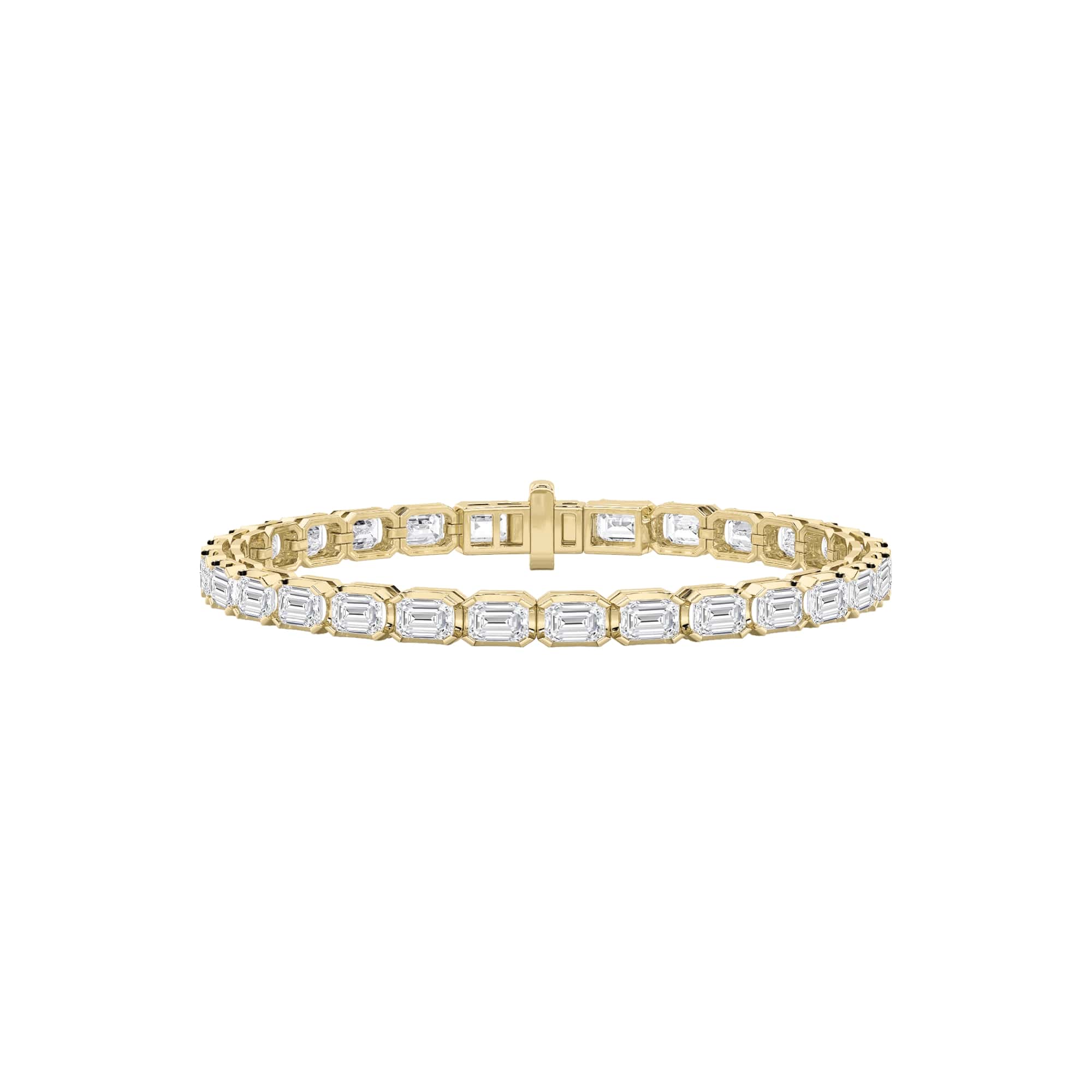 12.00 CT Emerald Diamond Bracelet in 14K Yellow Gold