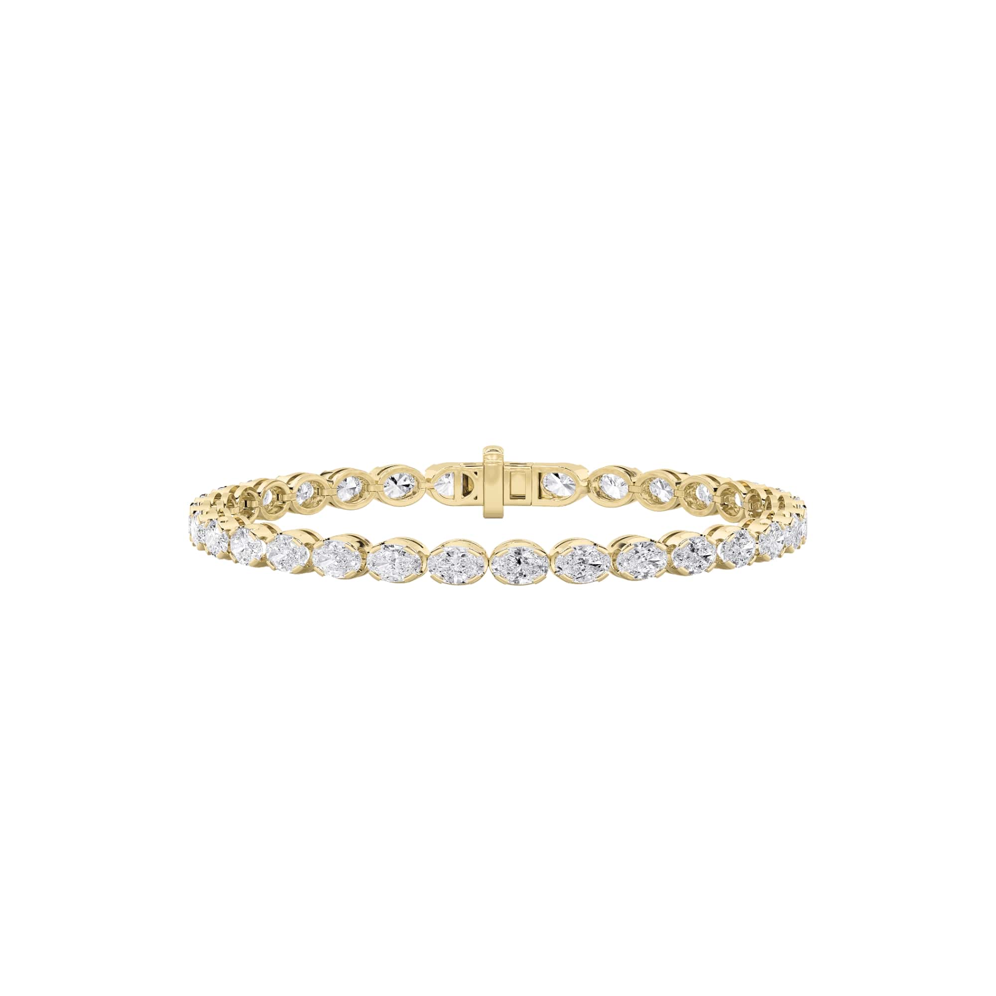 10.00 CT Oval Diamond Bracelet in 14K Yellow Gold