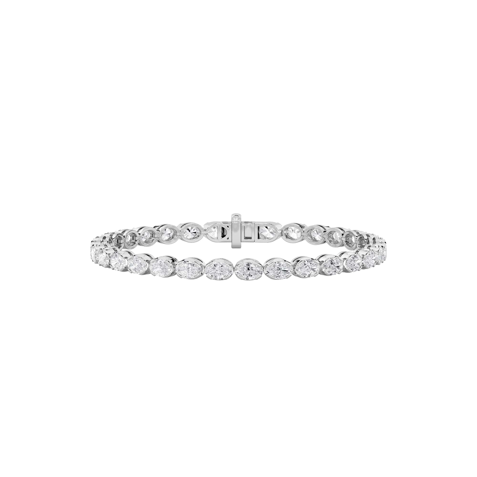 7.00 CT Oval Diamond Bracelet in 14K White Gold