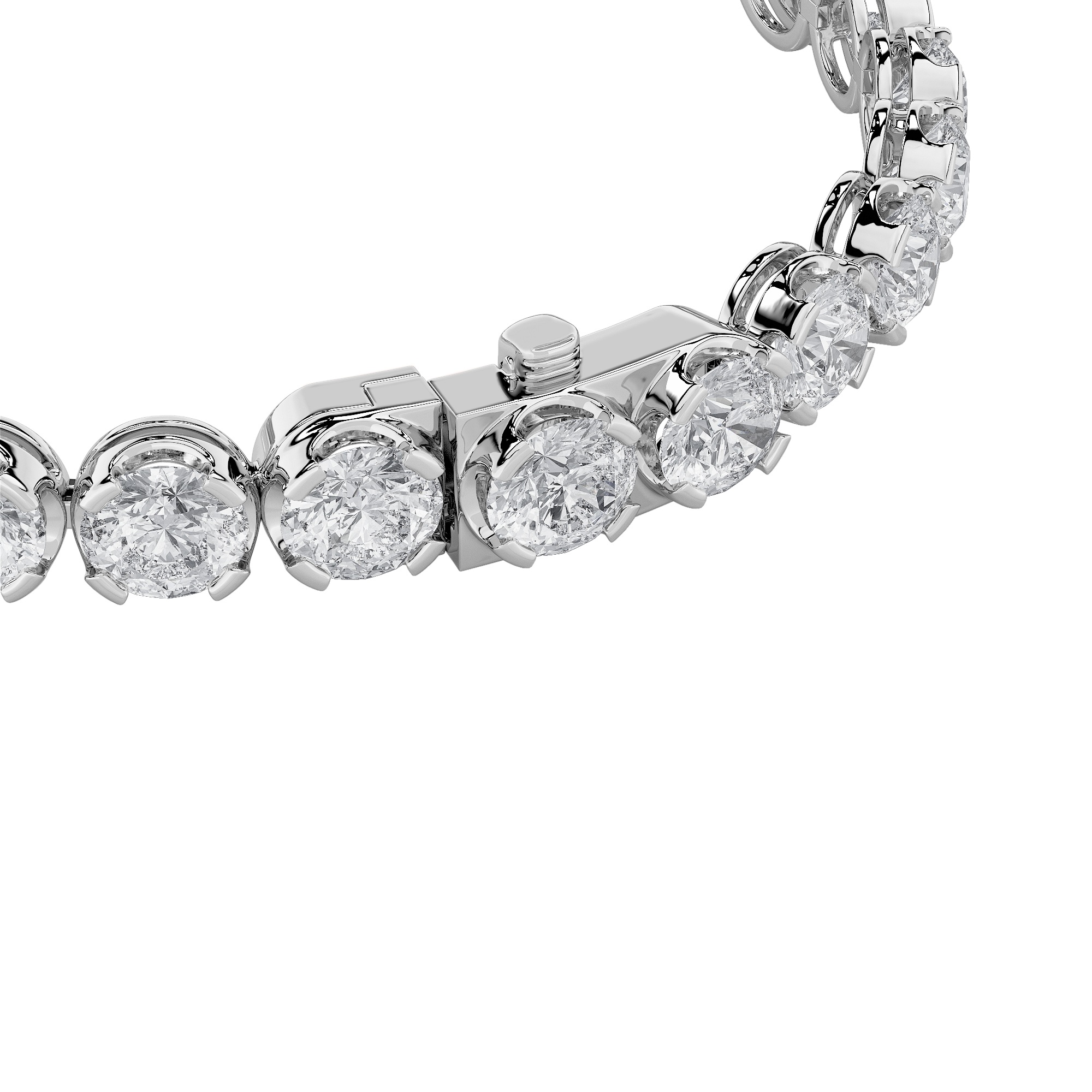Tennis Bracelet  with Emerald Shaped Lab Grown Diamond (F/VS) in 14K Gold view 3