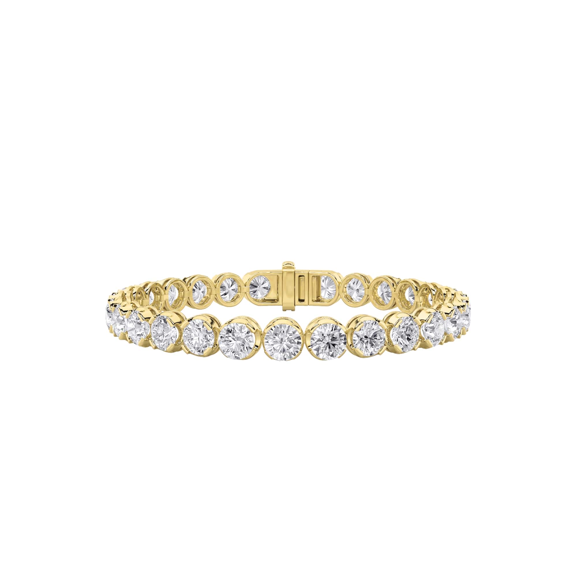 15.00 CT Round Diamond Bracelet in 14K Yellow Gold