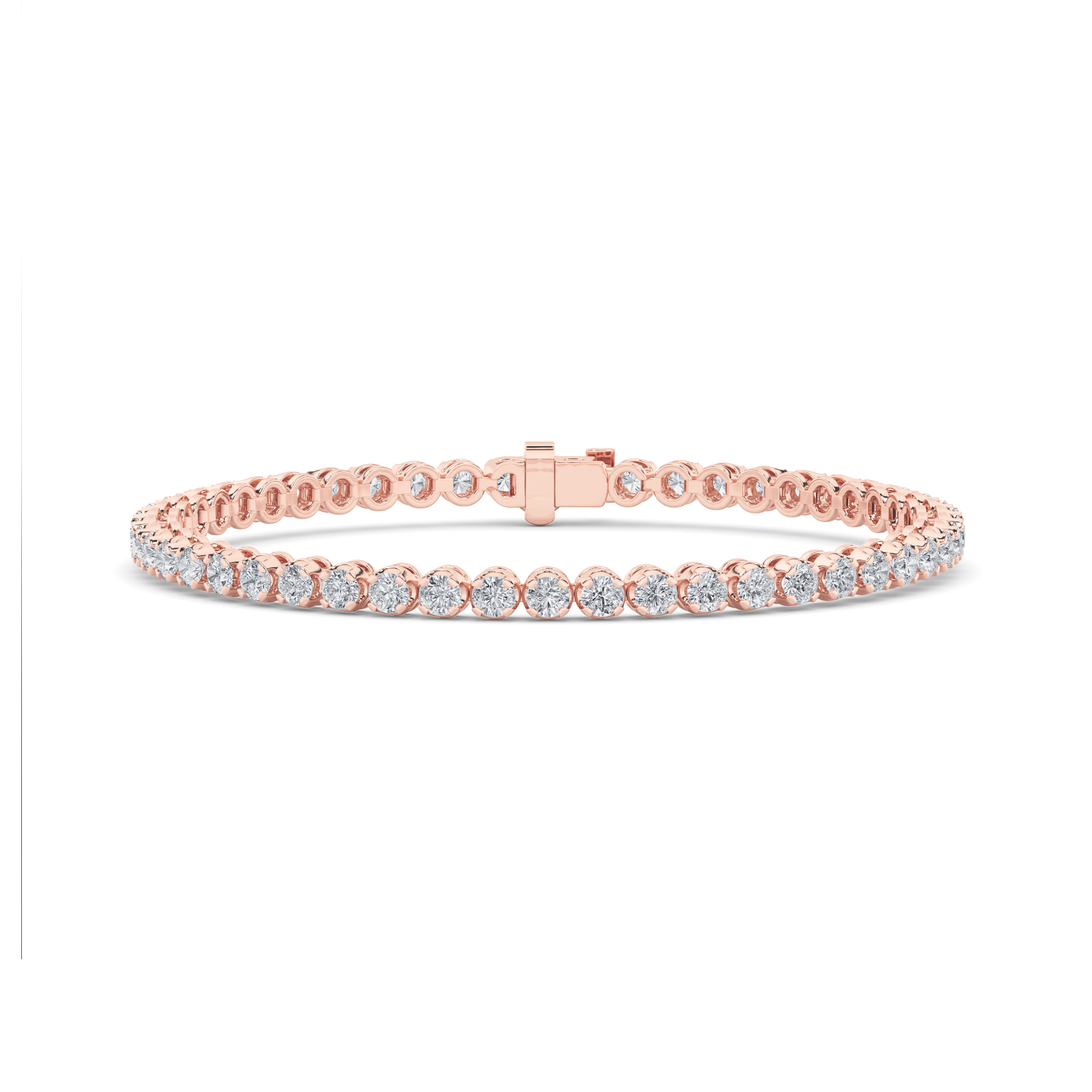3.00 CT Round Diamond Bracelet in 14K Rose Gold