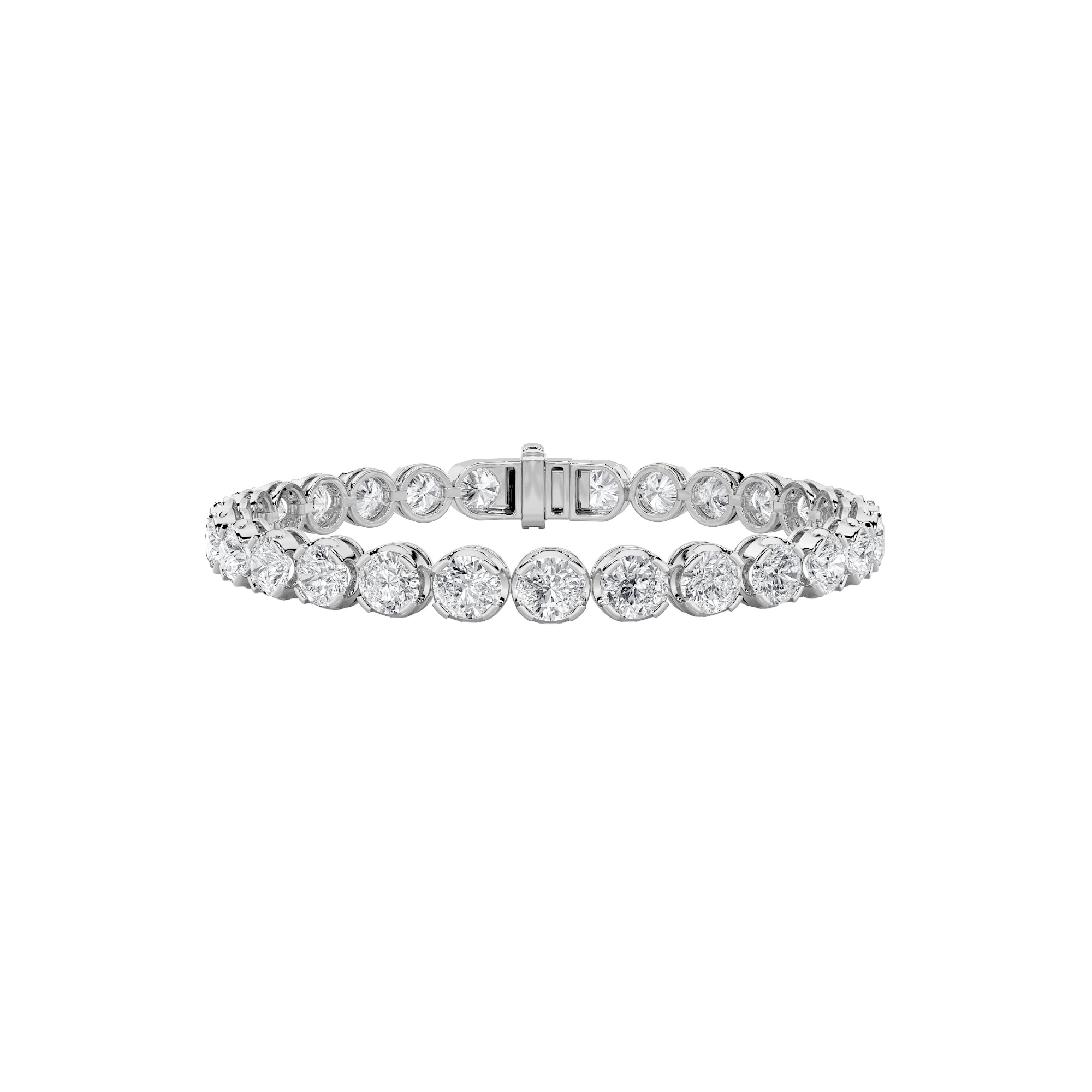 5Cttw Round Shaped Lab Grown Diamond (F/VVS) Tennis Bracelet in 14K Gold