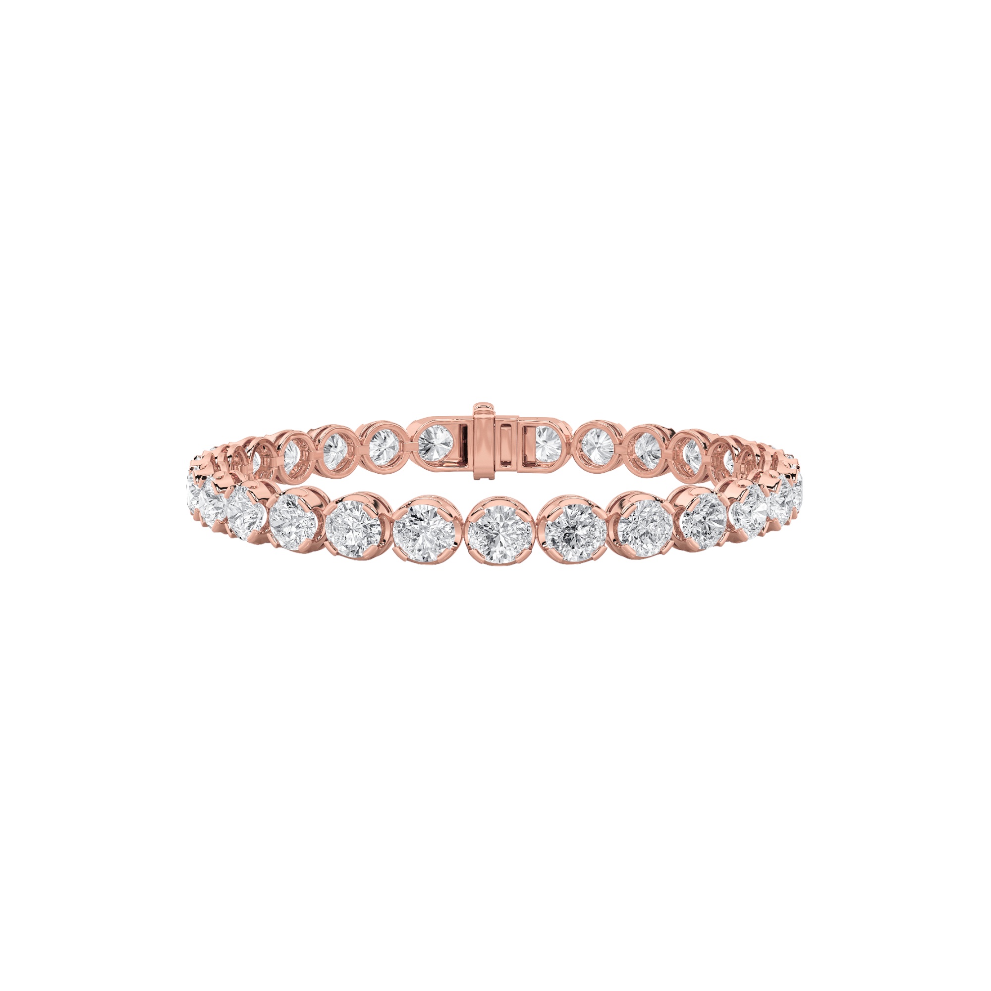 7.00 CT Round Diamond Bracelet in 14K Rose Gold
