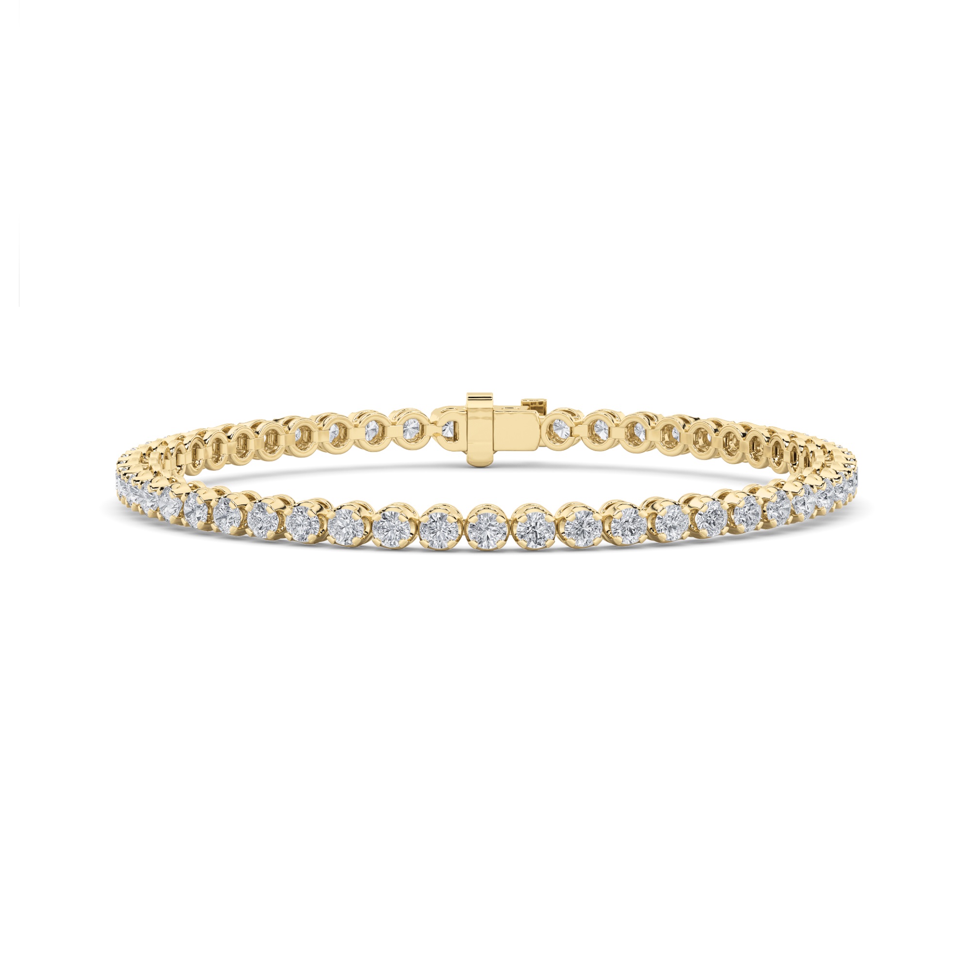8.00 CT Round Diamond Bracelet in 14K Yellow Gold