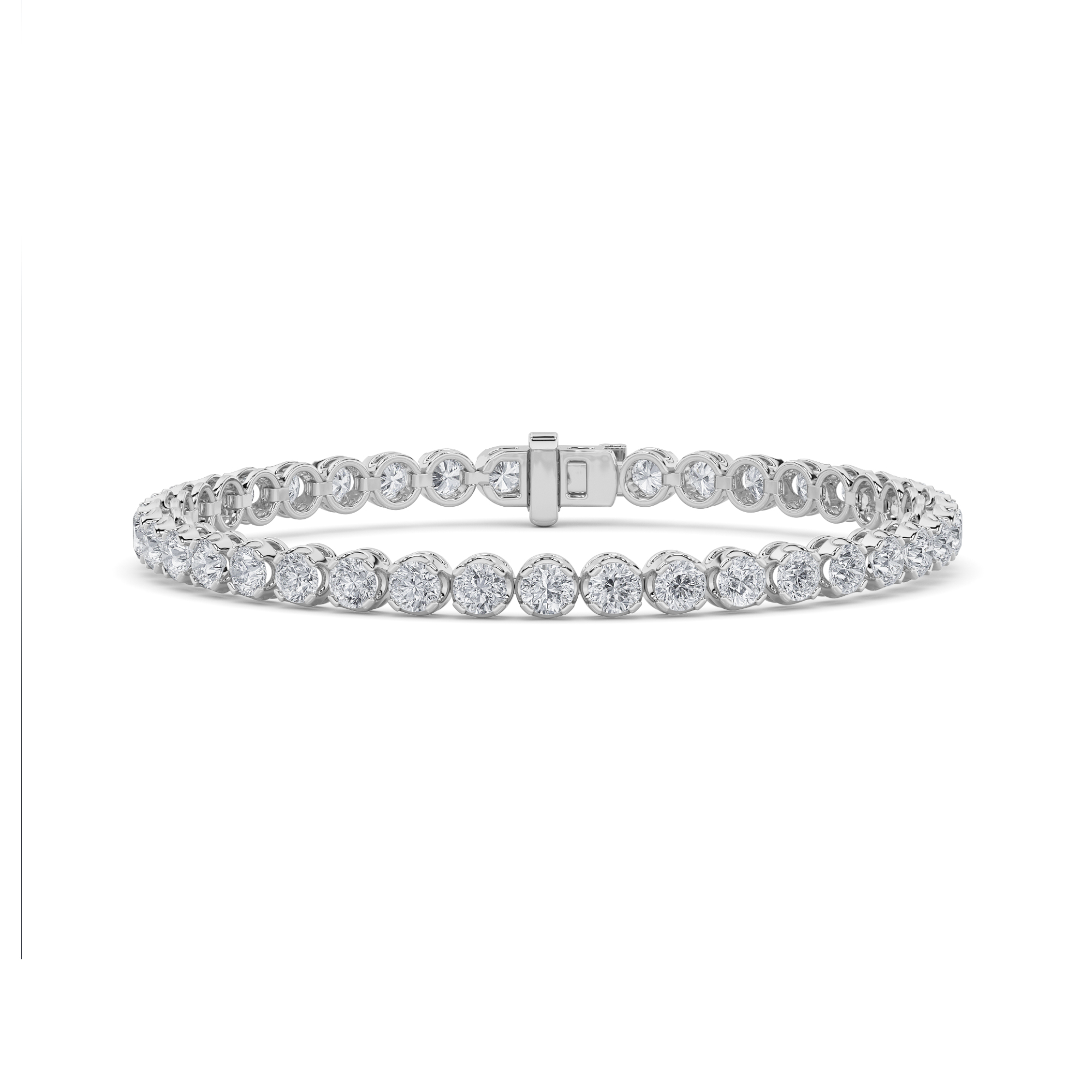 9.00 CT Round Diamond Bracelet in 14K White Gold