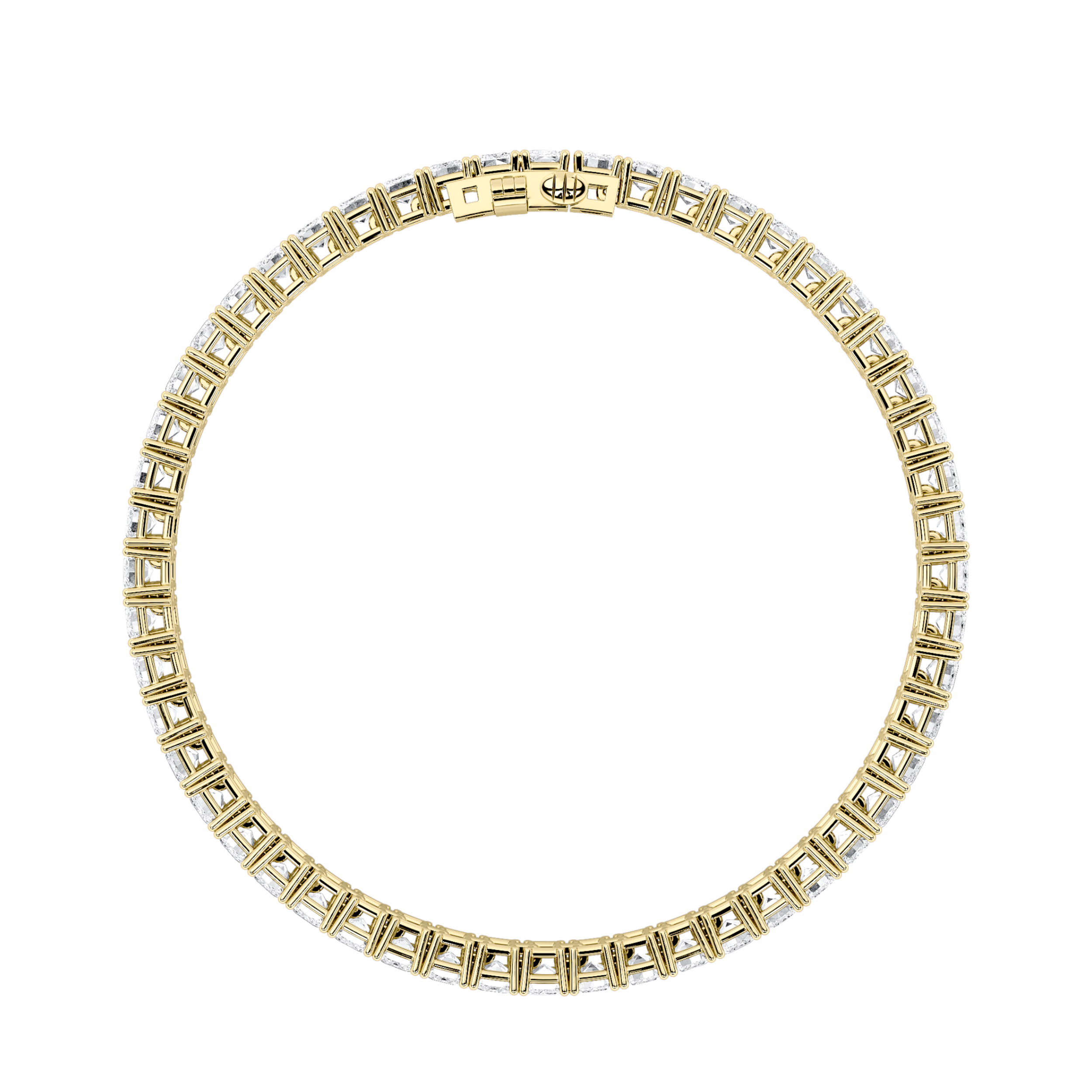 East West Line Bracelet  with Emerald Shaped Lab Grown Diamond (G/VS) in 14K Gold view 4