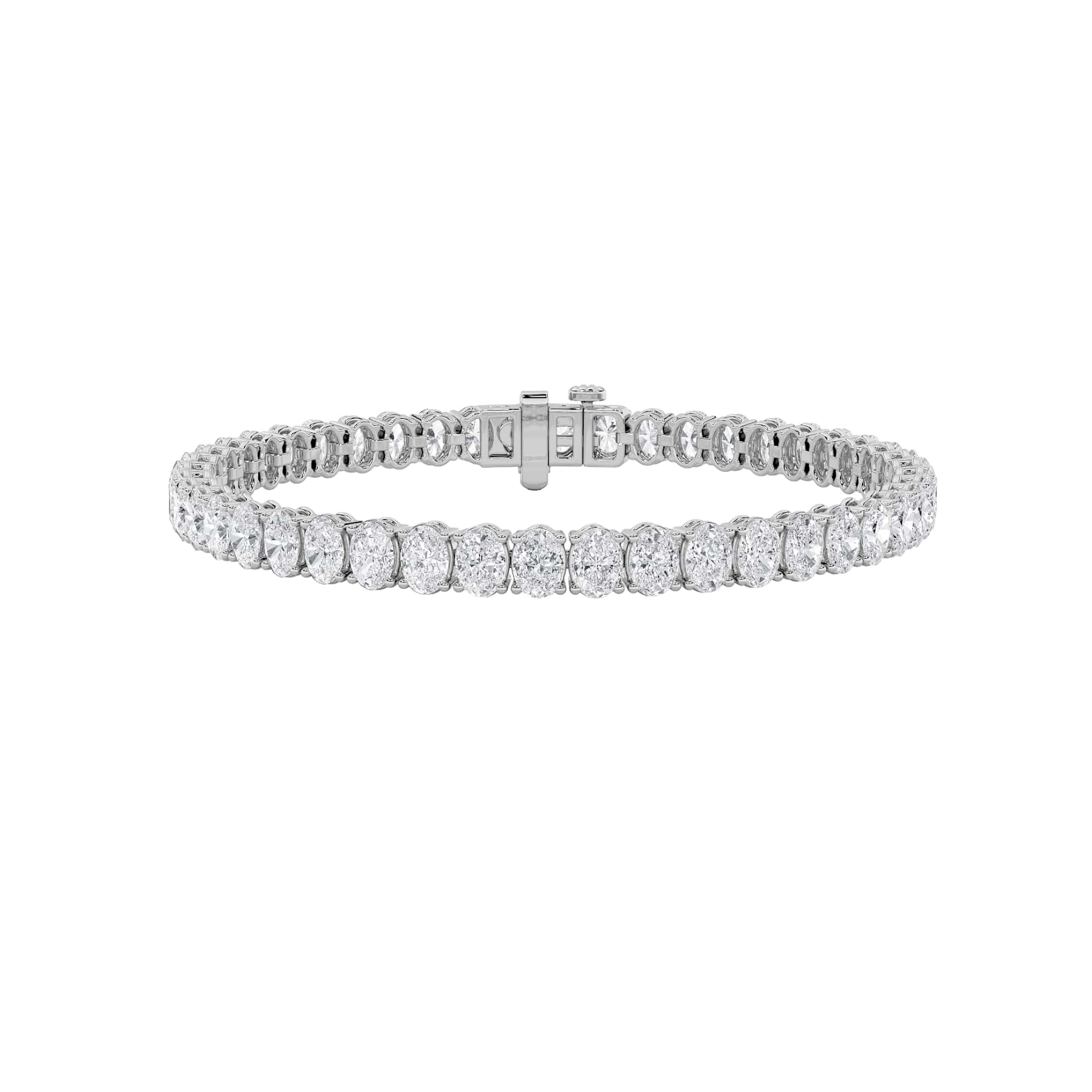 12.50 CT Oval Diamond Bracelet in 14K White Gold