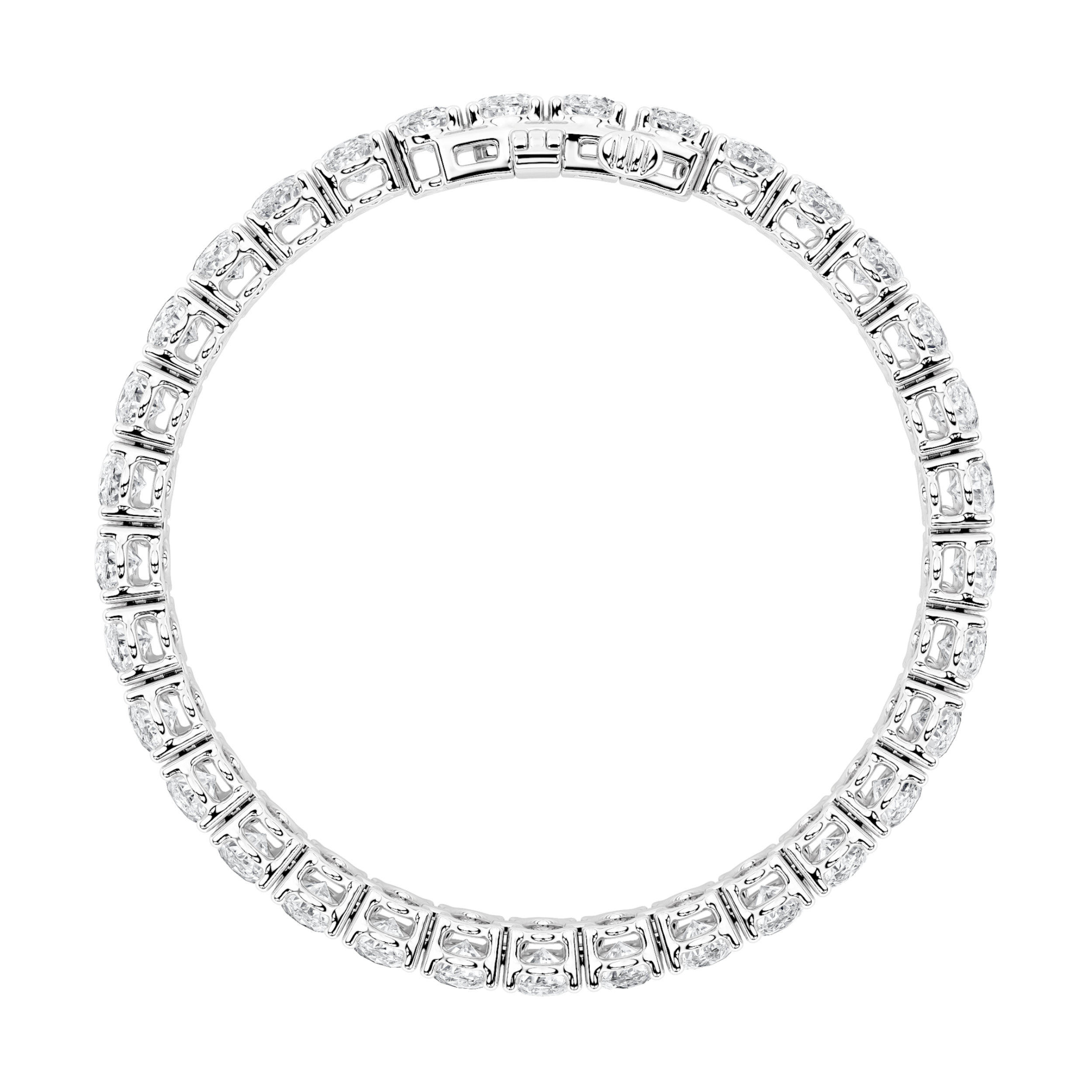 East West Line Bracelet  with Emerald Shaped Lab Grown Diamond (G/VS) in 14K Gold view 3