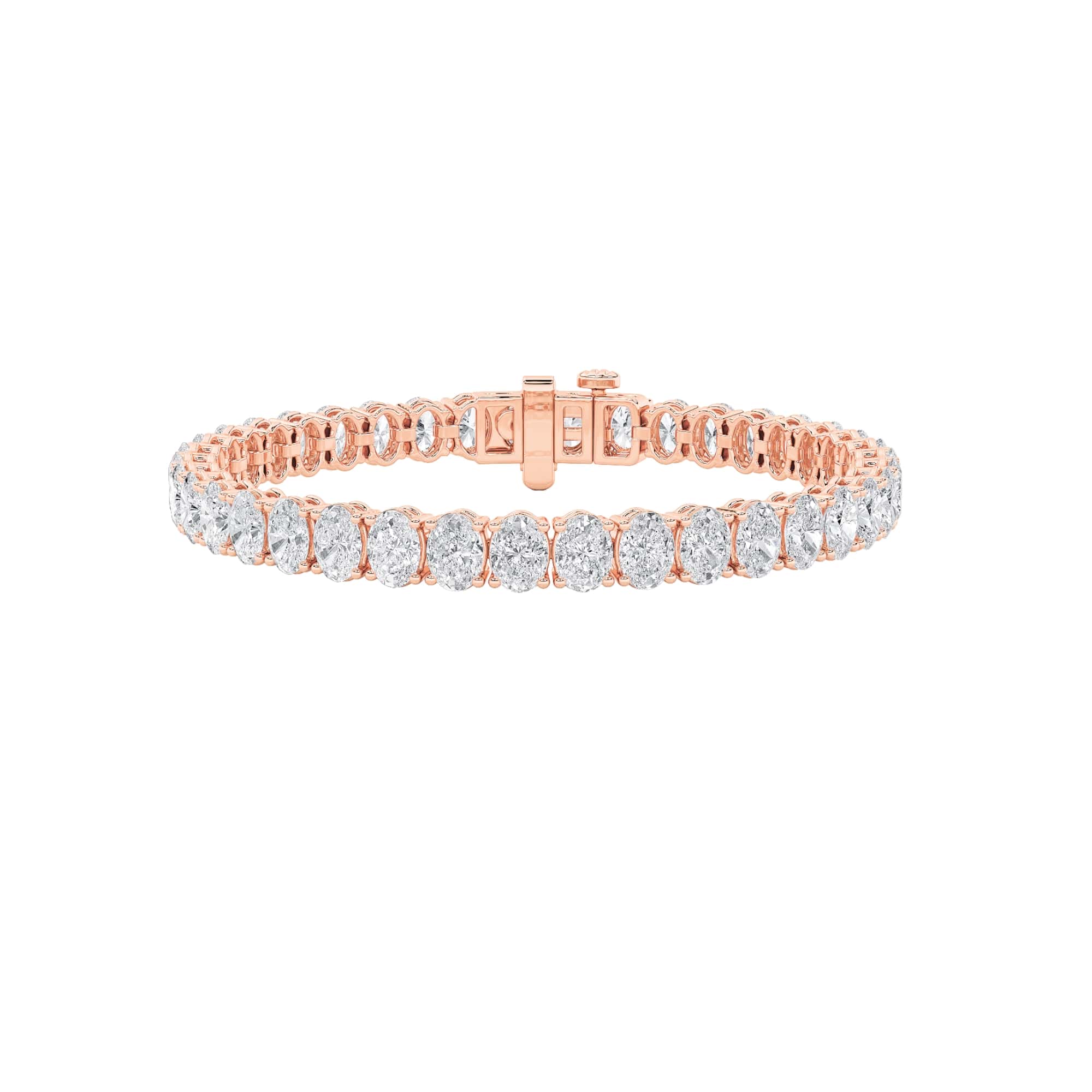 16.50 CT Oval Diamond Bracelet in 14K Rose Gold