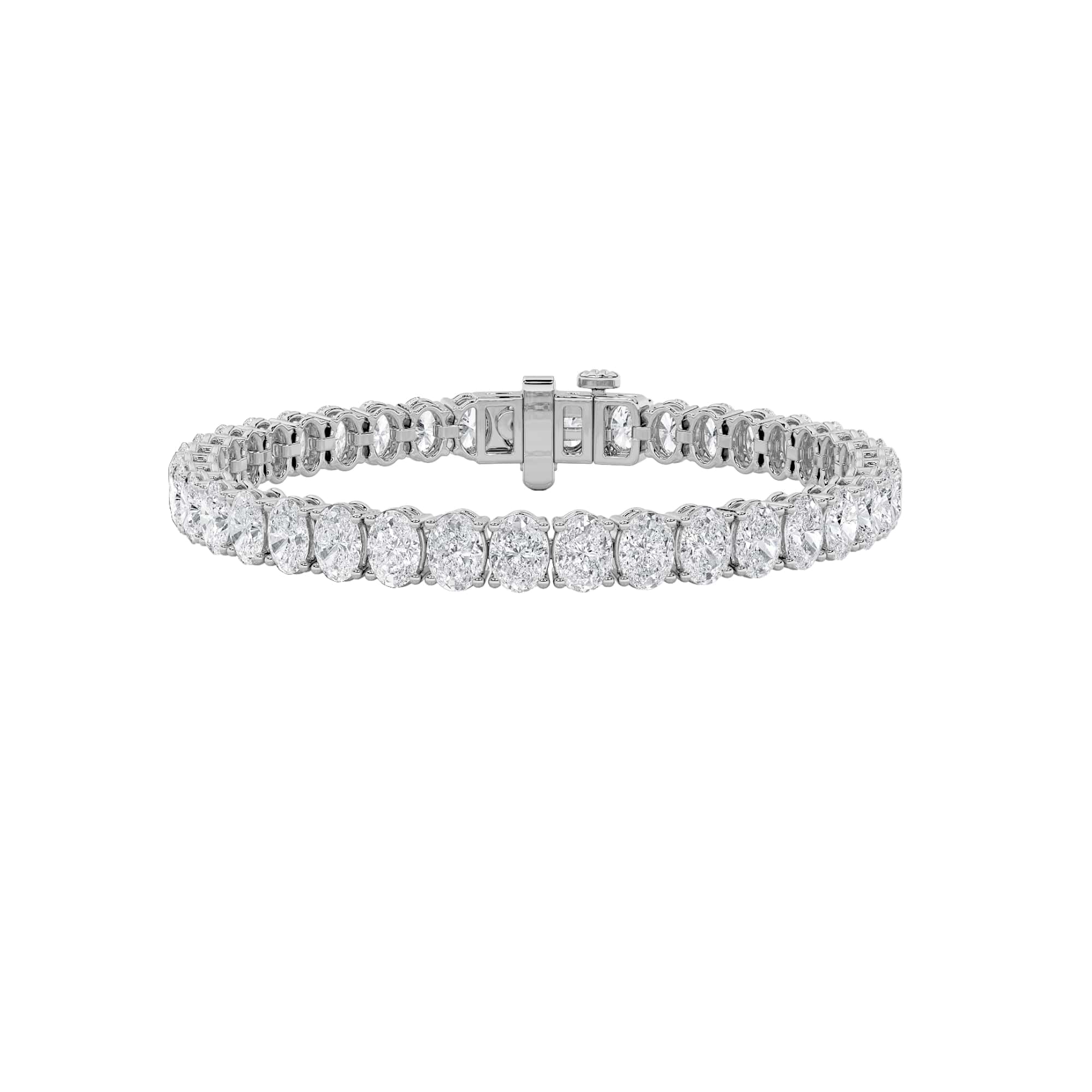 18.50 CT Oval Diamond Bracelet in 14K White Gold