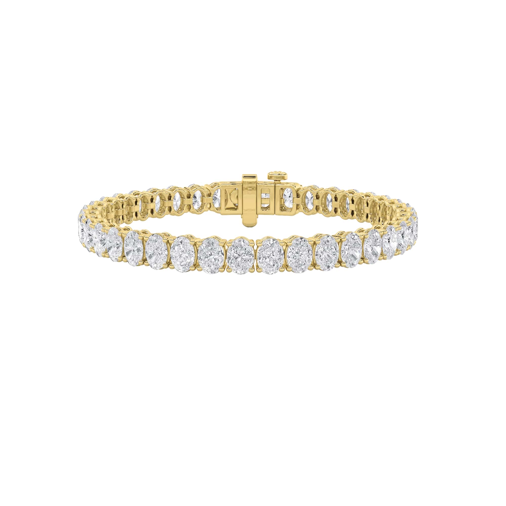 18.50 CT Oval Diamond Bracelet in 14K Yellow Gold