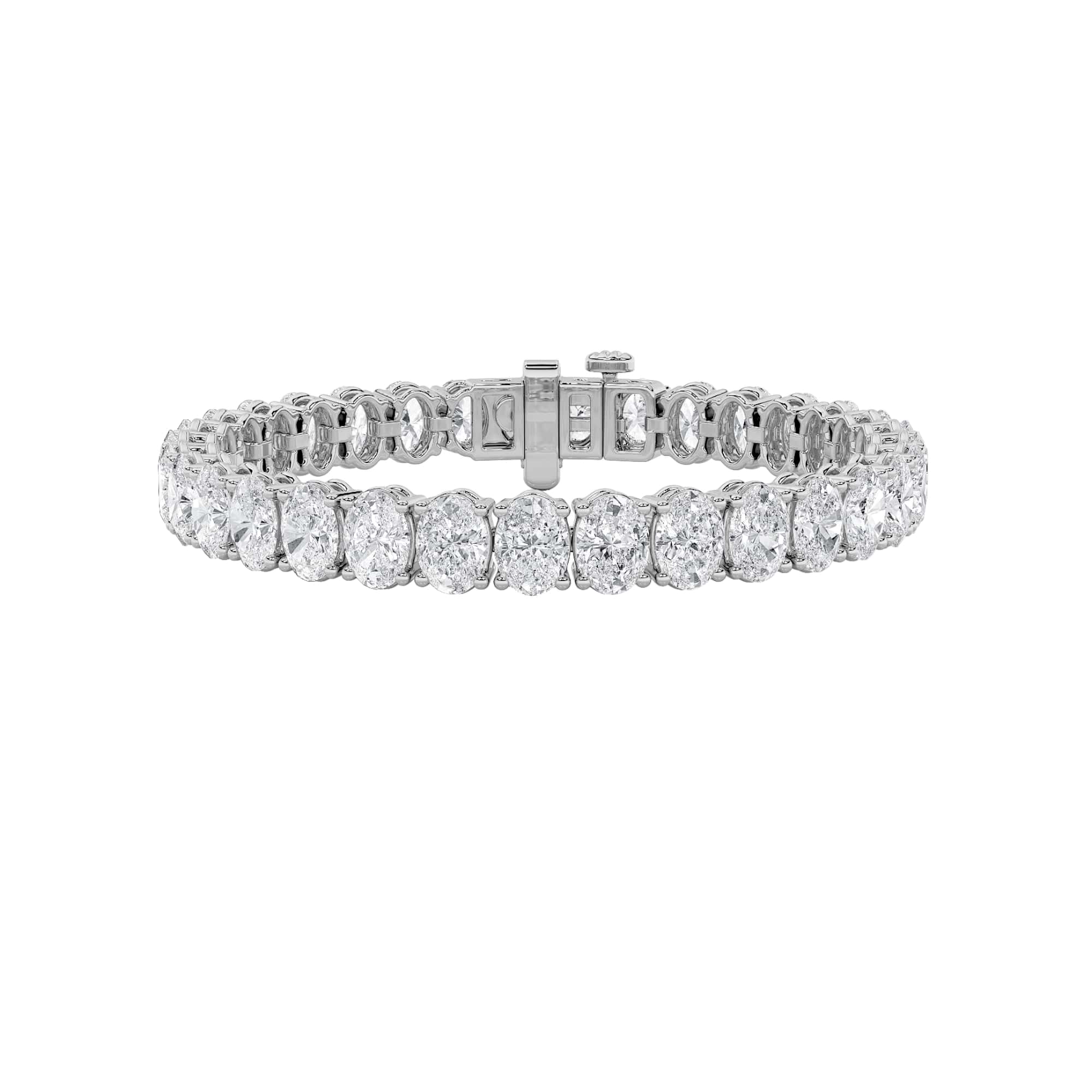 24.00 CT Oval Diamond Bracelet in 14K White Gold