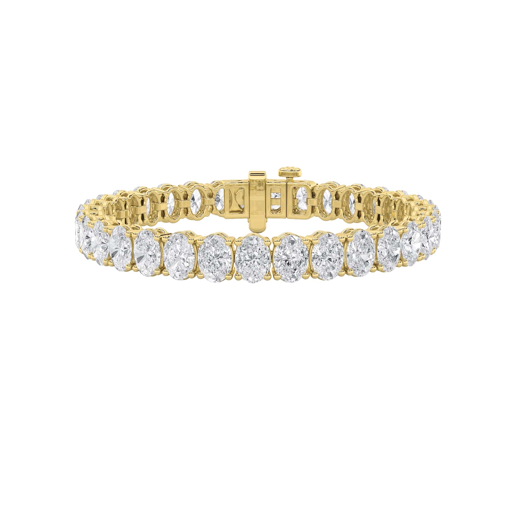 24.00 CT Oval Diamond Bracelet in 14K Yellow Gold