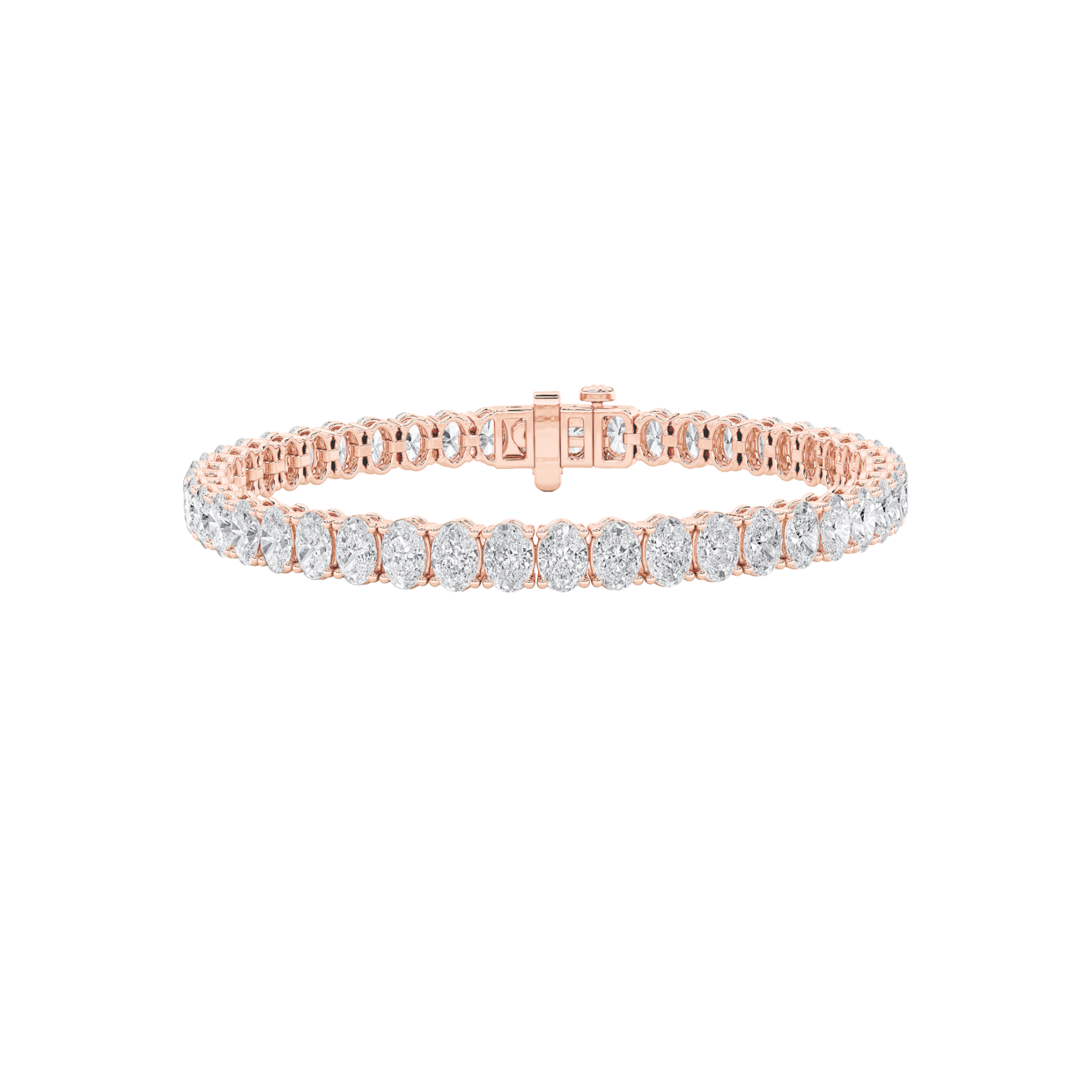 9Cttw Oval Shaped Lab Grown Diamond (F/VS) East West Line Bracelet in 14K Gold