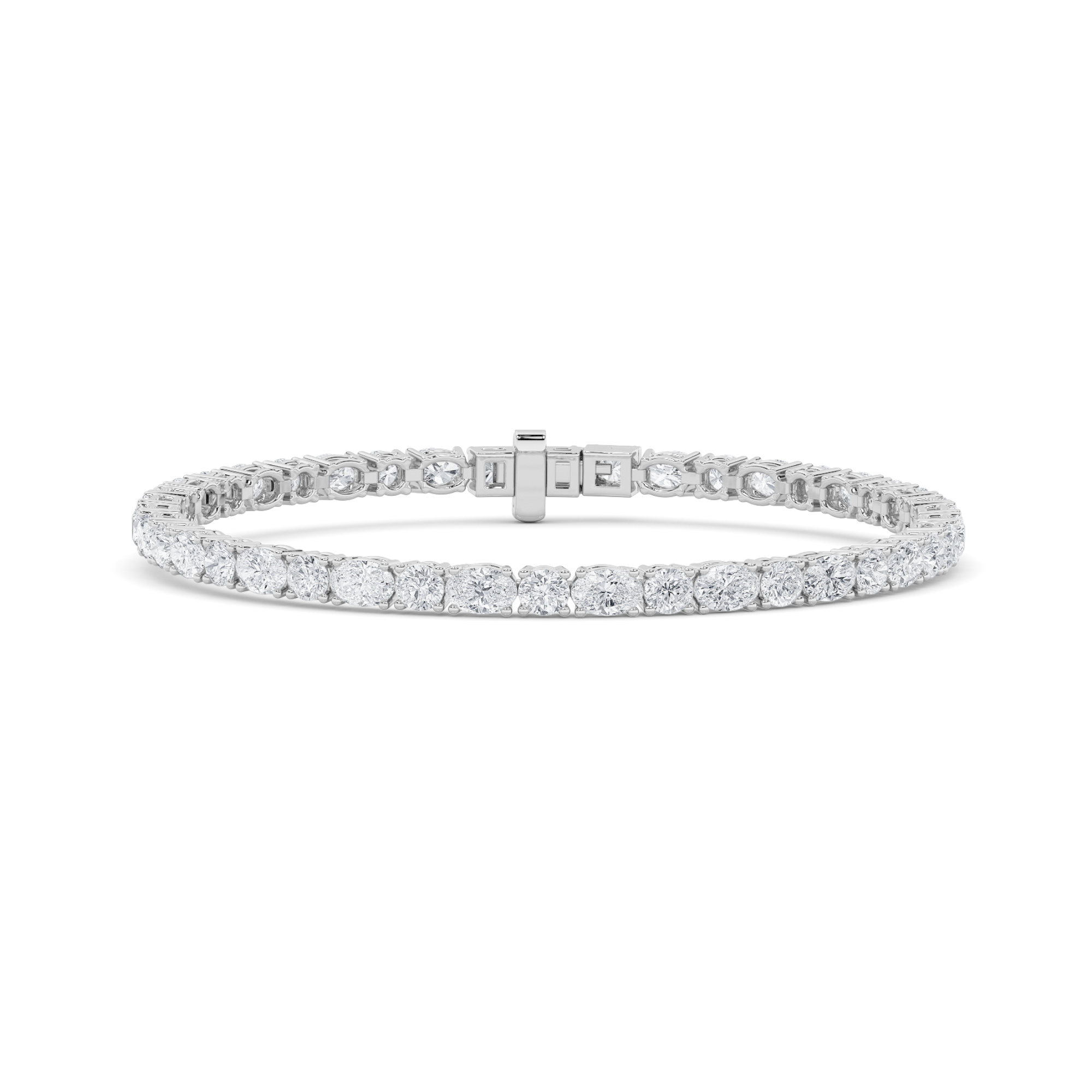 6.75Cttw Oval Shaped Lab Grown Diamond (F/VS) Bracelet in 14K Gold
