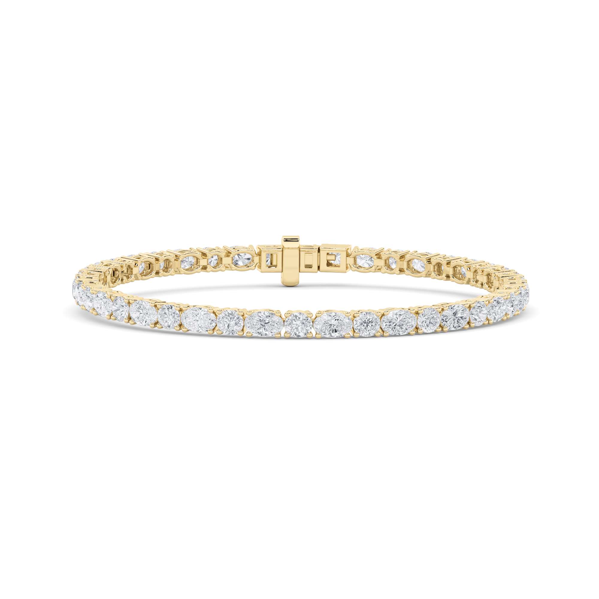 6.75Cttw Oval Shaped Lab Grown Diamond (F/VS) Bracelet in 14K Gold