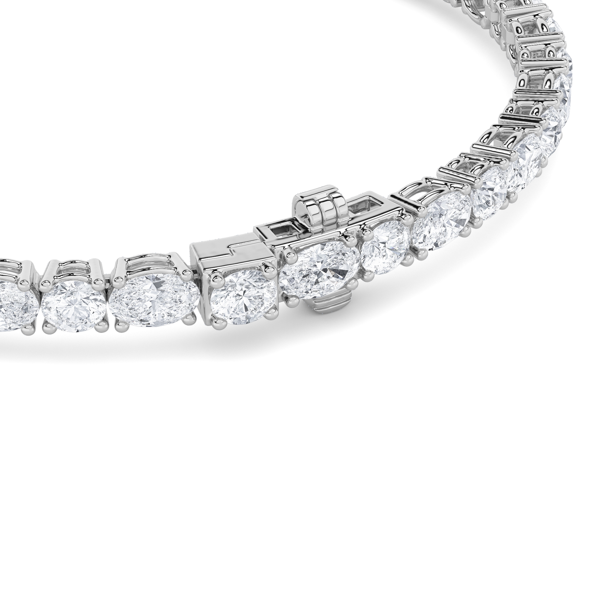 East West  Oval Tennis  Bracelet view 2