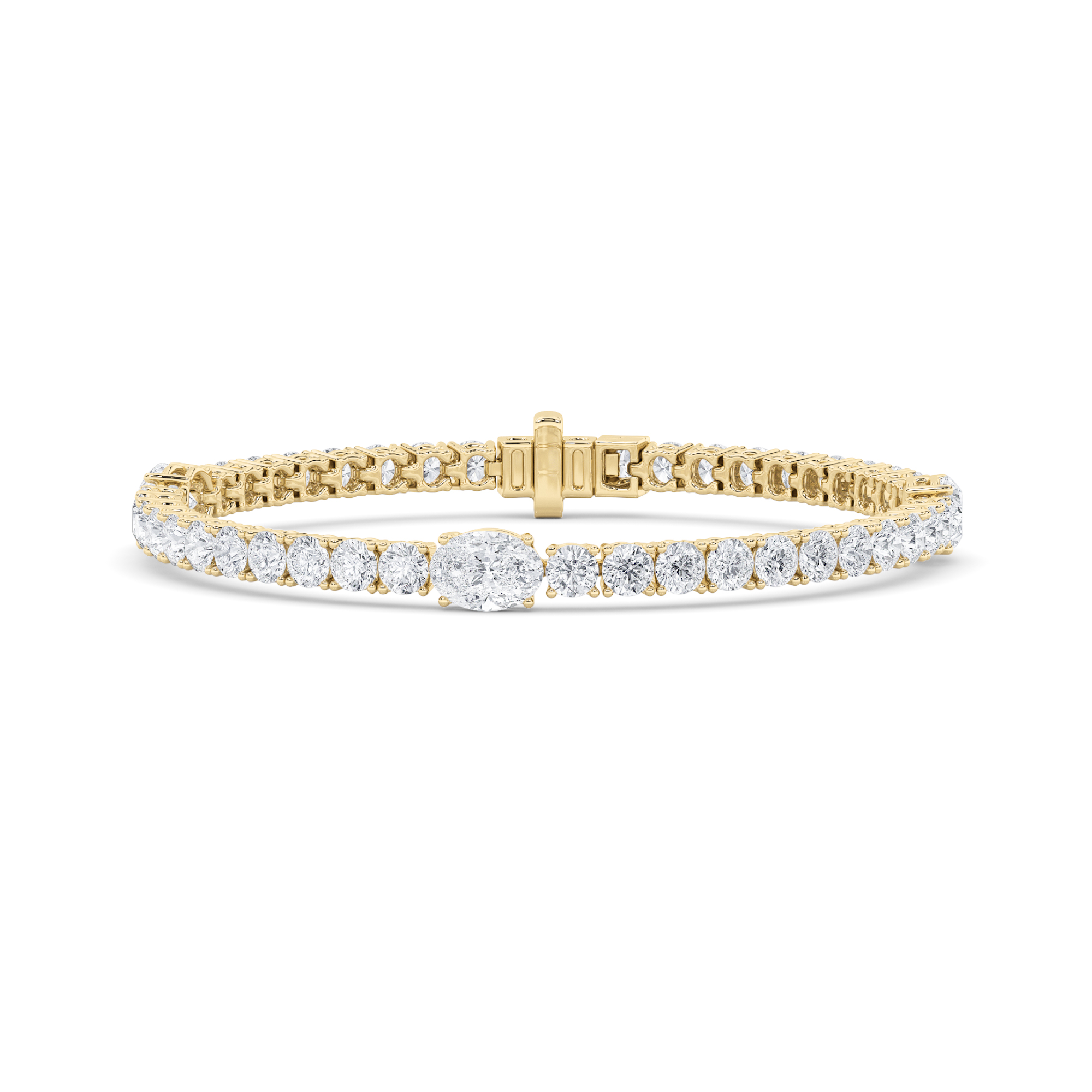 10.00 CT Oval Diamond Bracelet in 14K Yellow Gold
