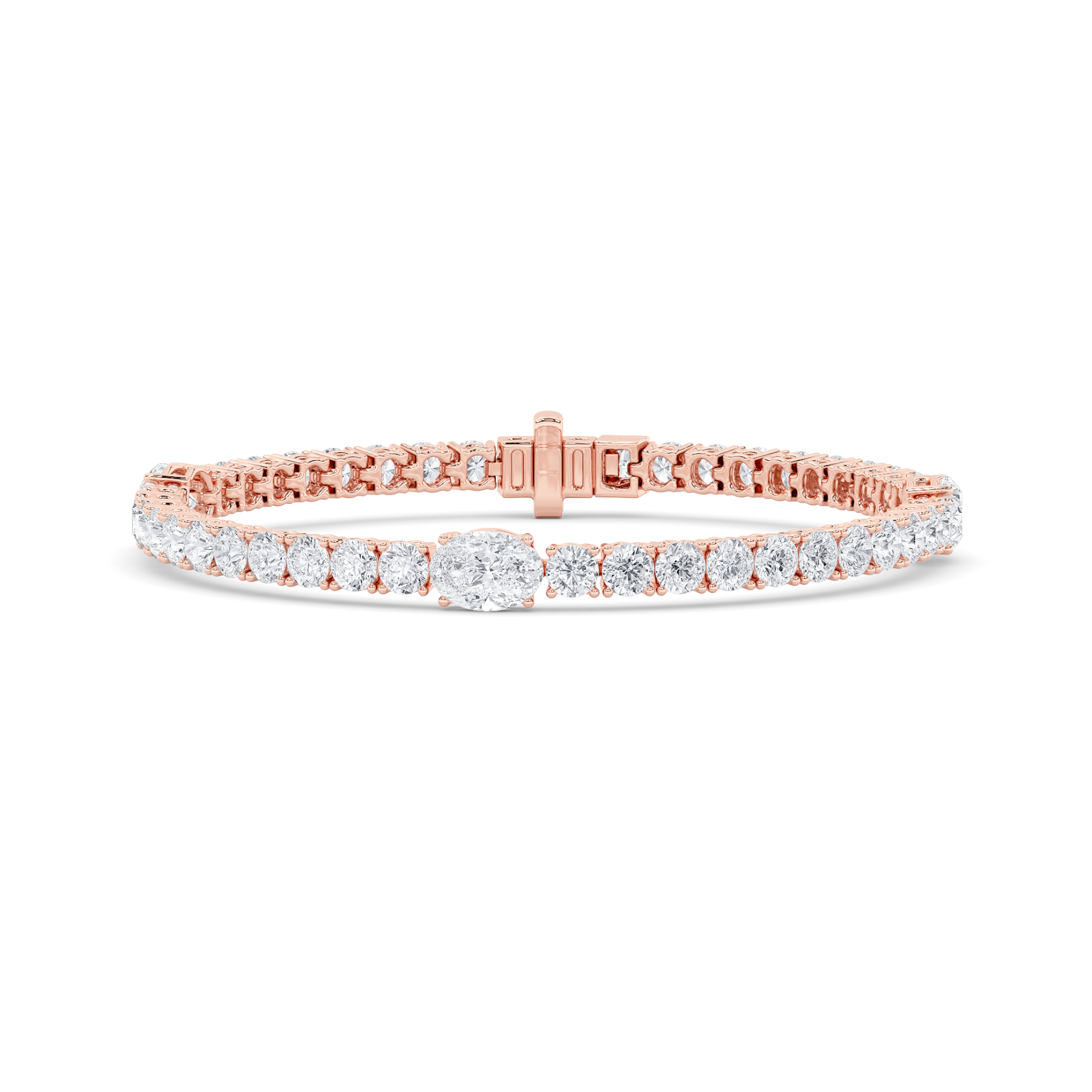 10.00 CT Oval Diamond Bracelet in 14K Rose Gold