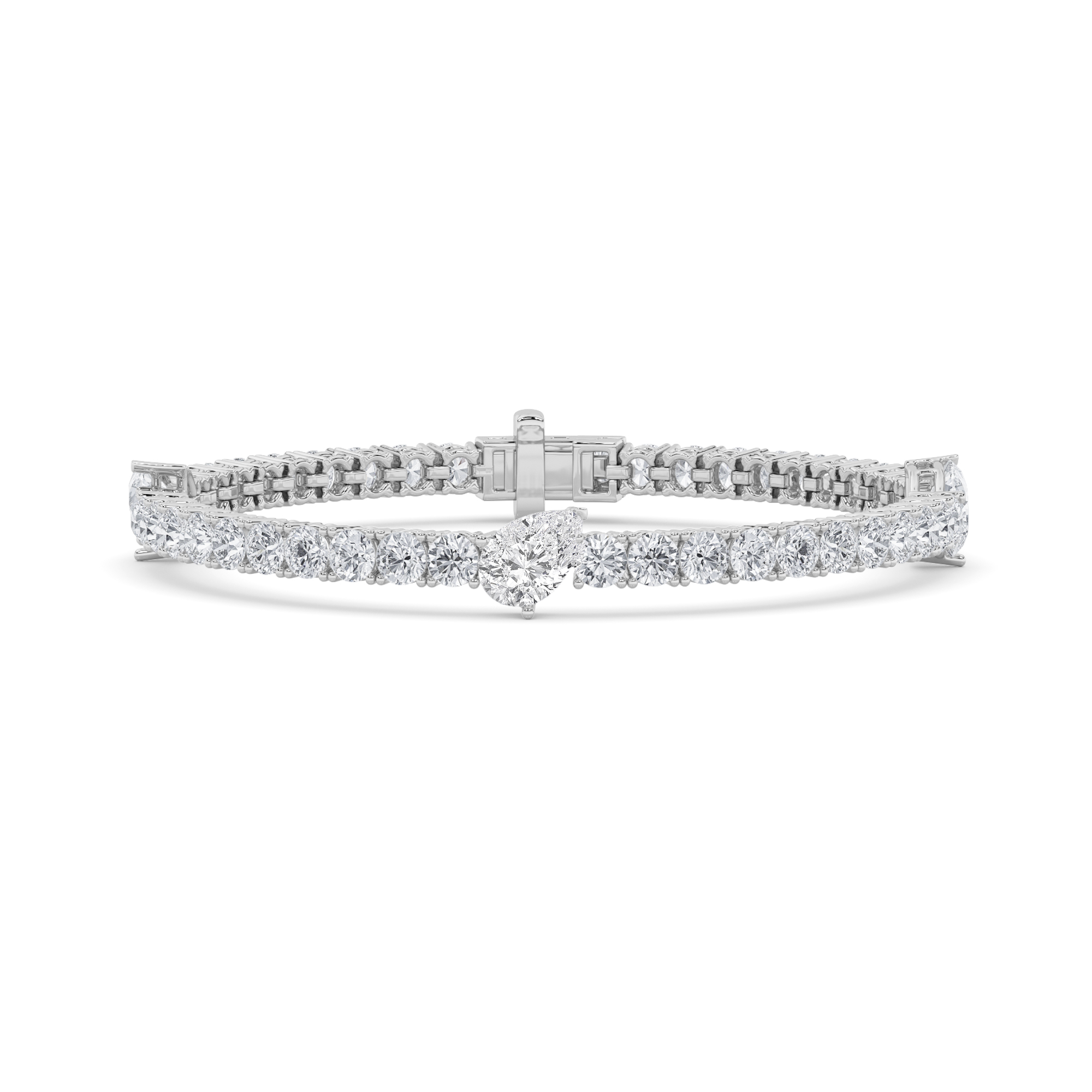 10.00 CT Pear Diamond Bracelet in 14K White Gold