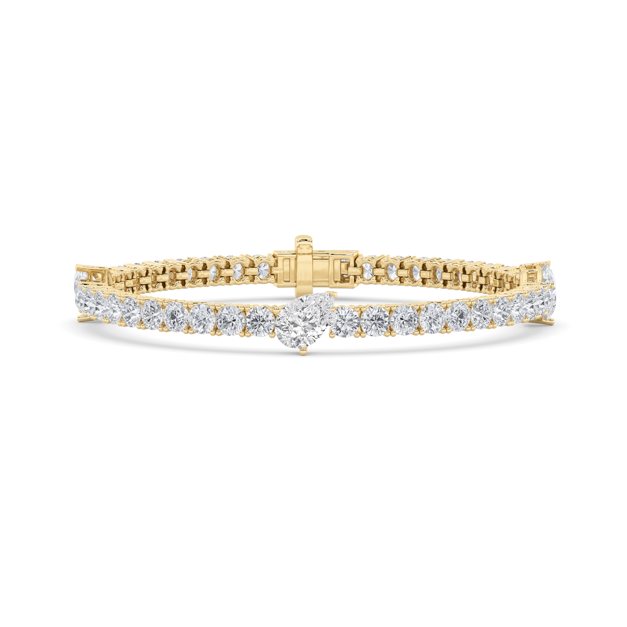 10.00 CT Pear Diamond Bracelet in 14K Yellow Gold