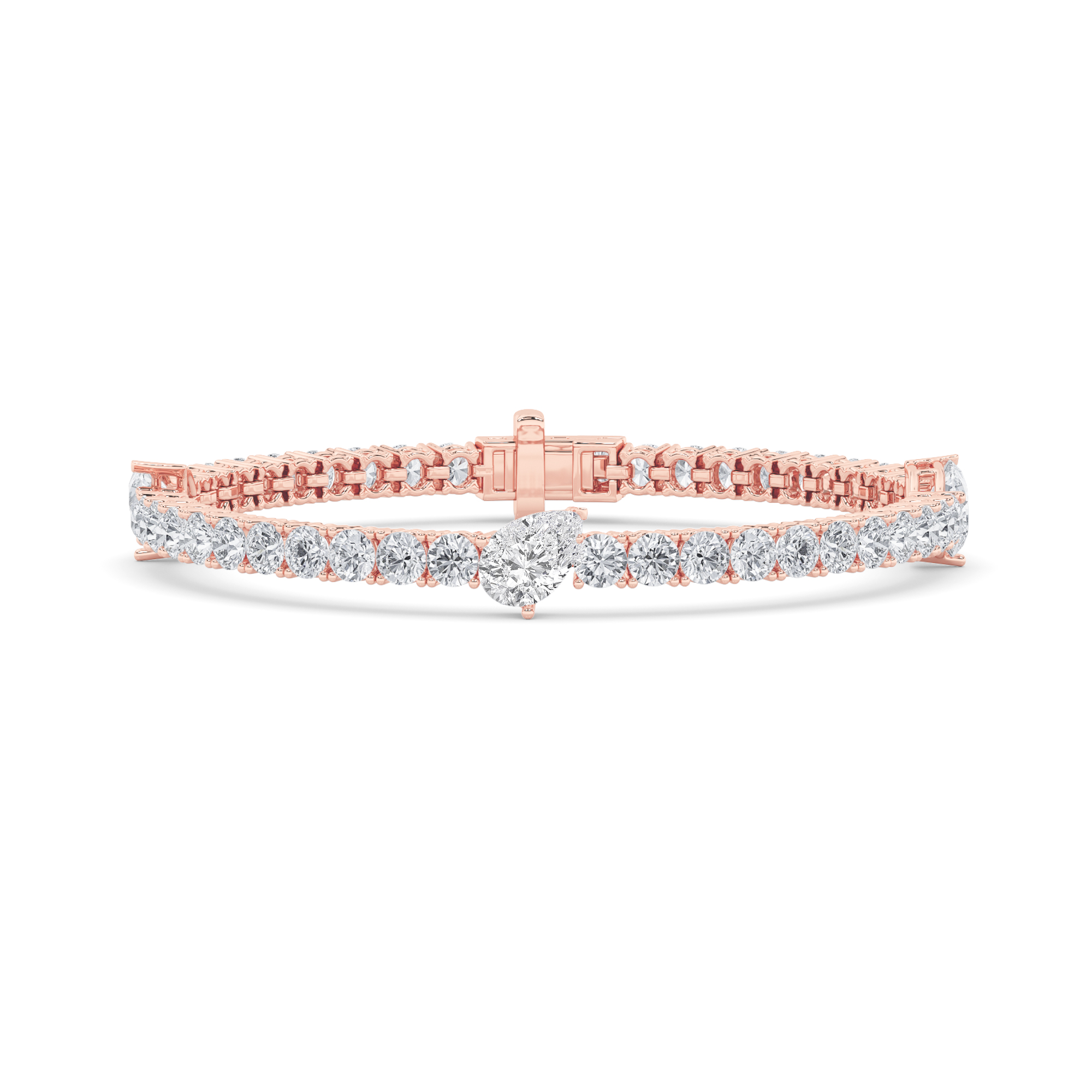 10.00 CT Pear Diamond Bracelet in 14K Rose Gold