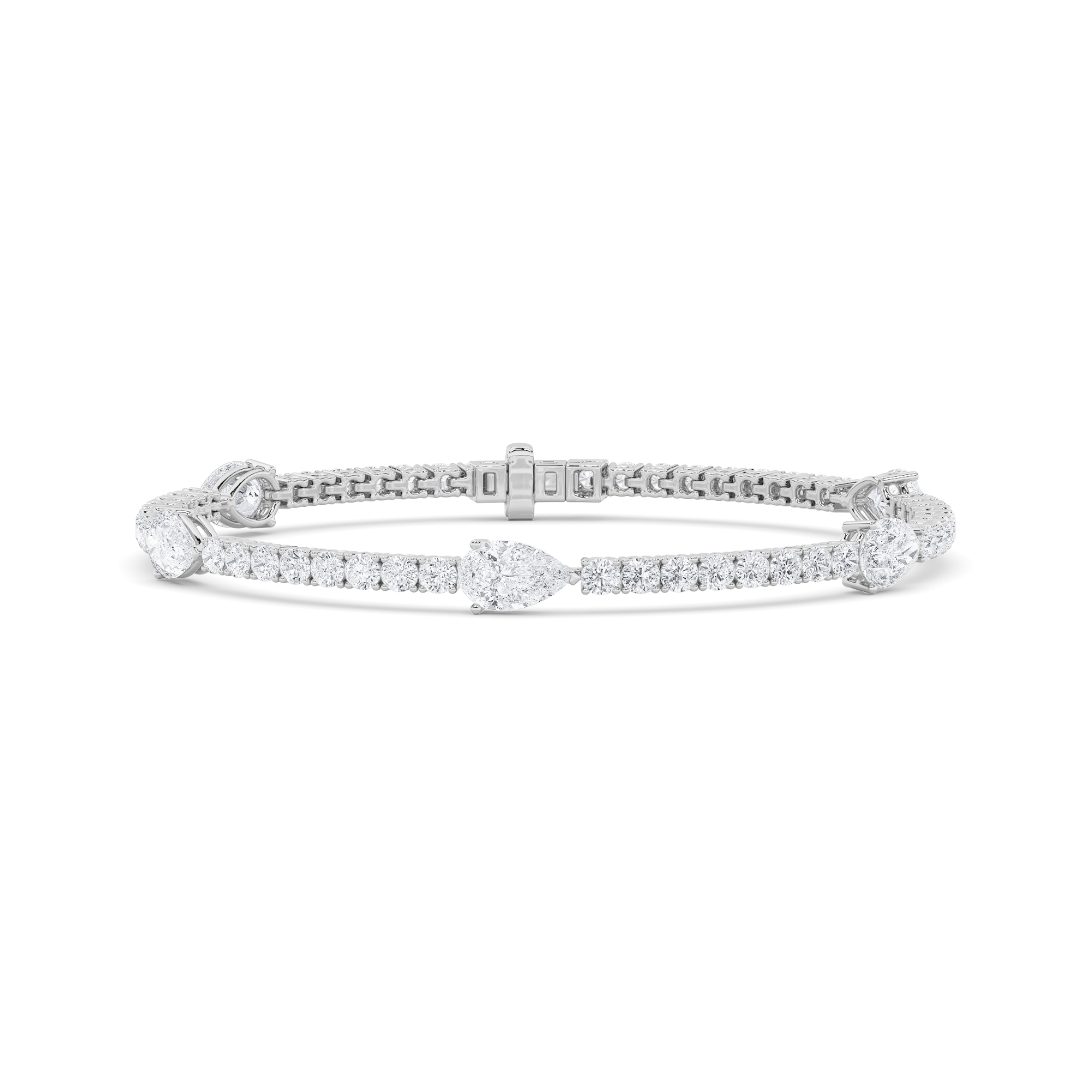 6.00 CT Pear Diamond Bracelet in 14K White Gold