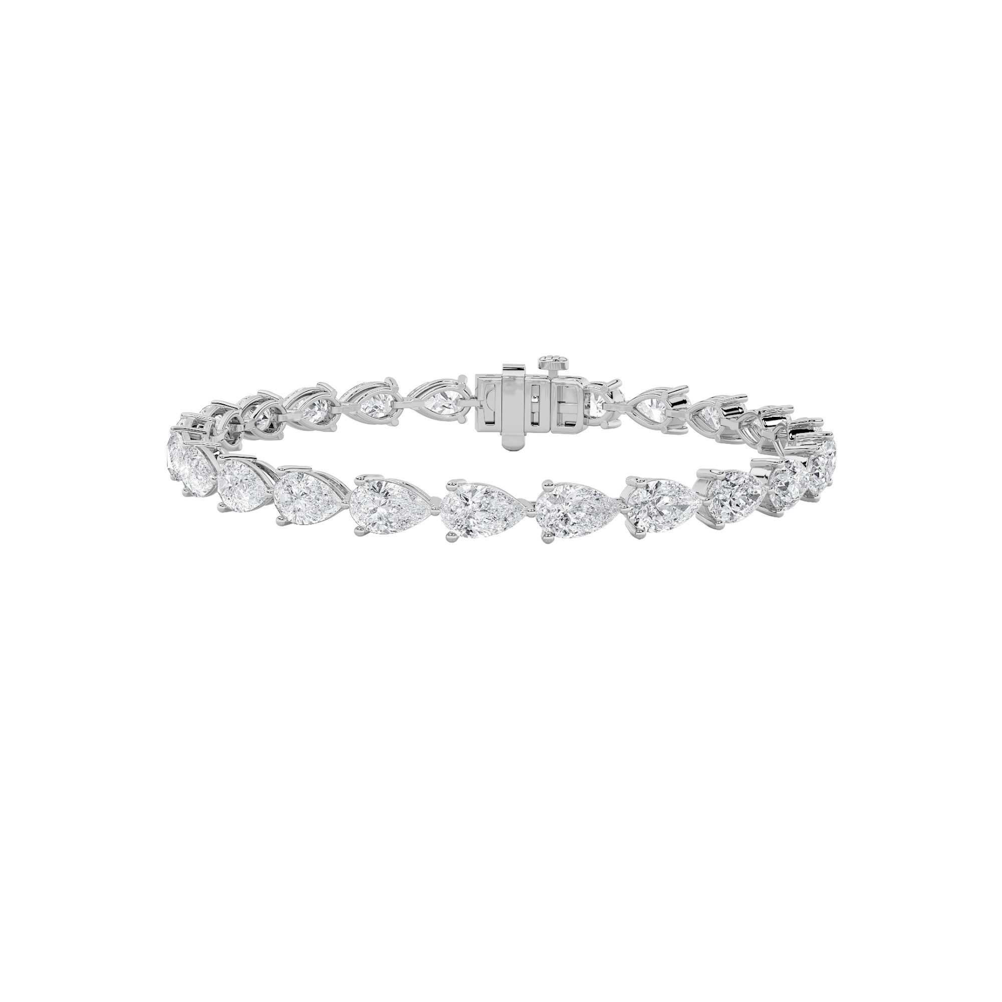 10.00 CT Pear Diamond Bracelet in 14K White Gold