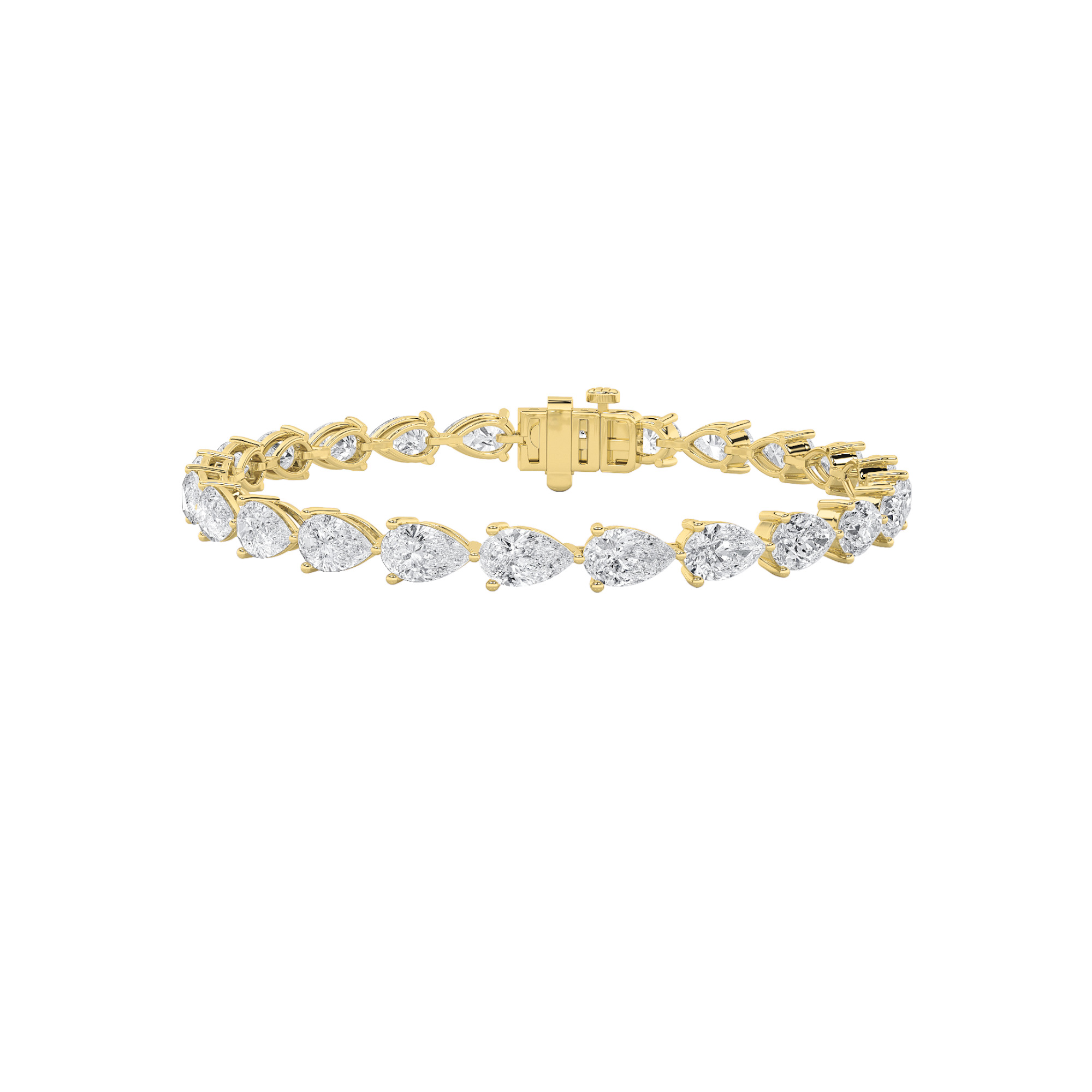 12.00 CT Pear Diamond Bracelet in 14K Yellow Gold