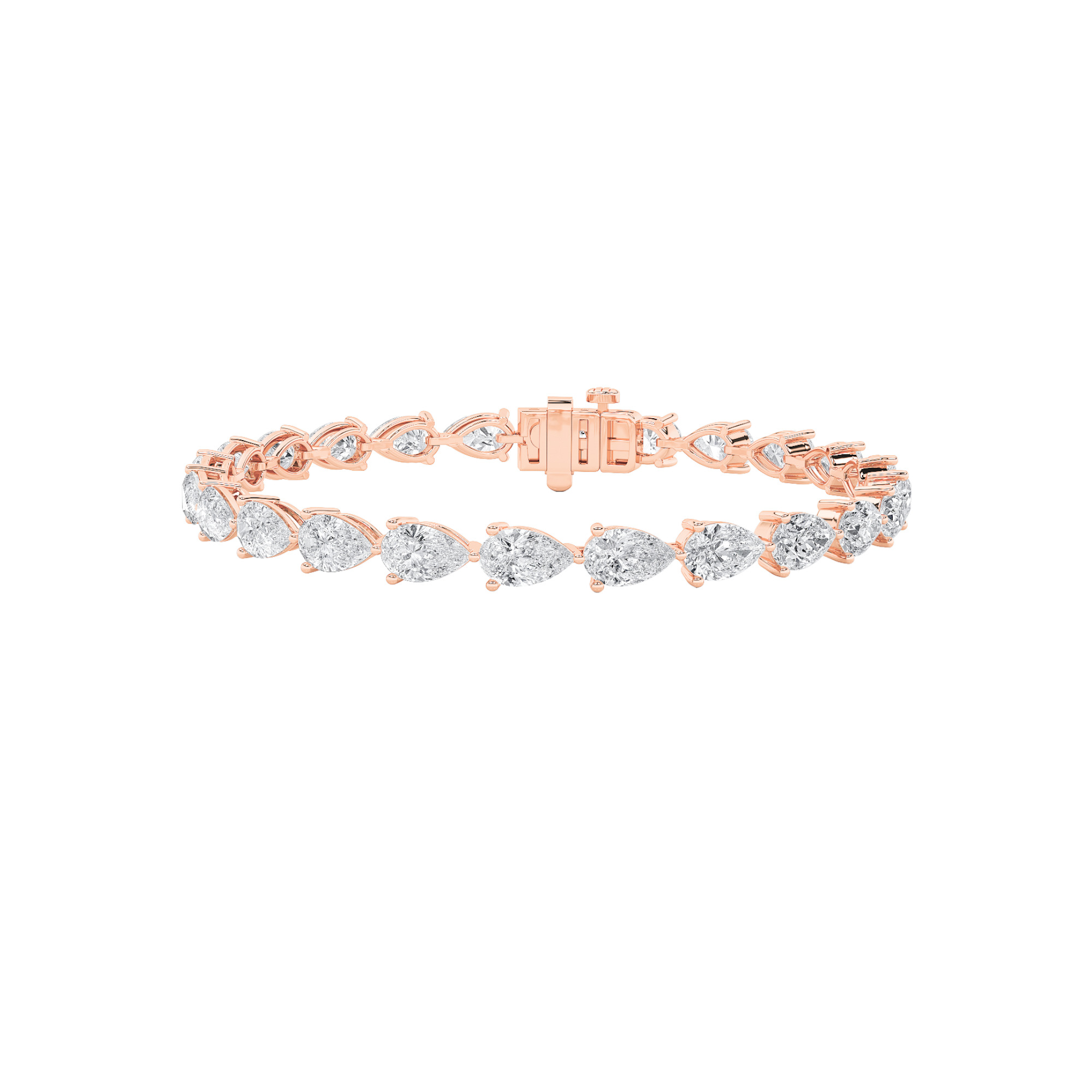 12.00 CT Pear Diamond Bracelet in 14K Rose Gold