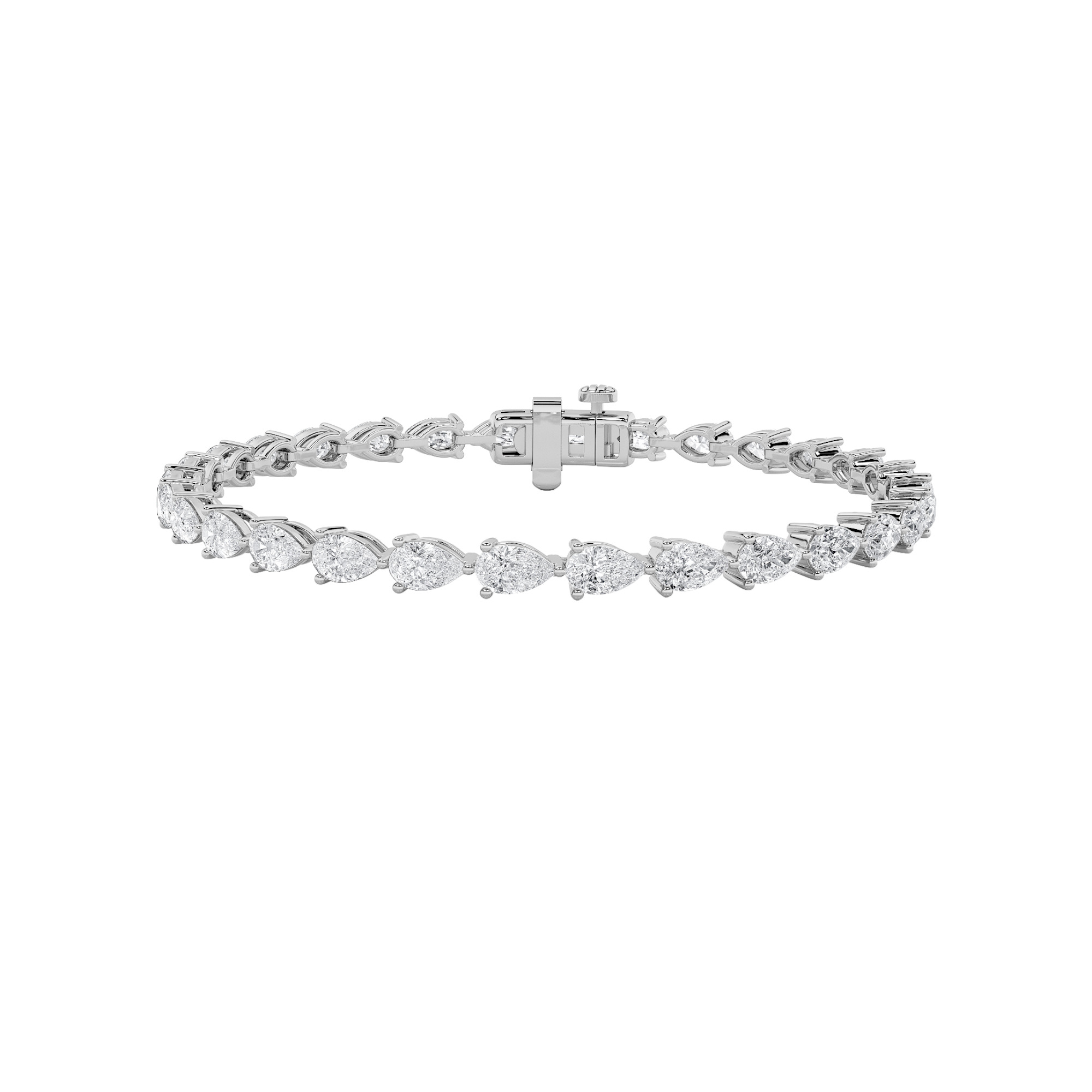 6.00 CT Pear Diamond Bracelet in 14K White Gold