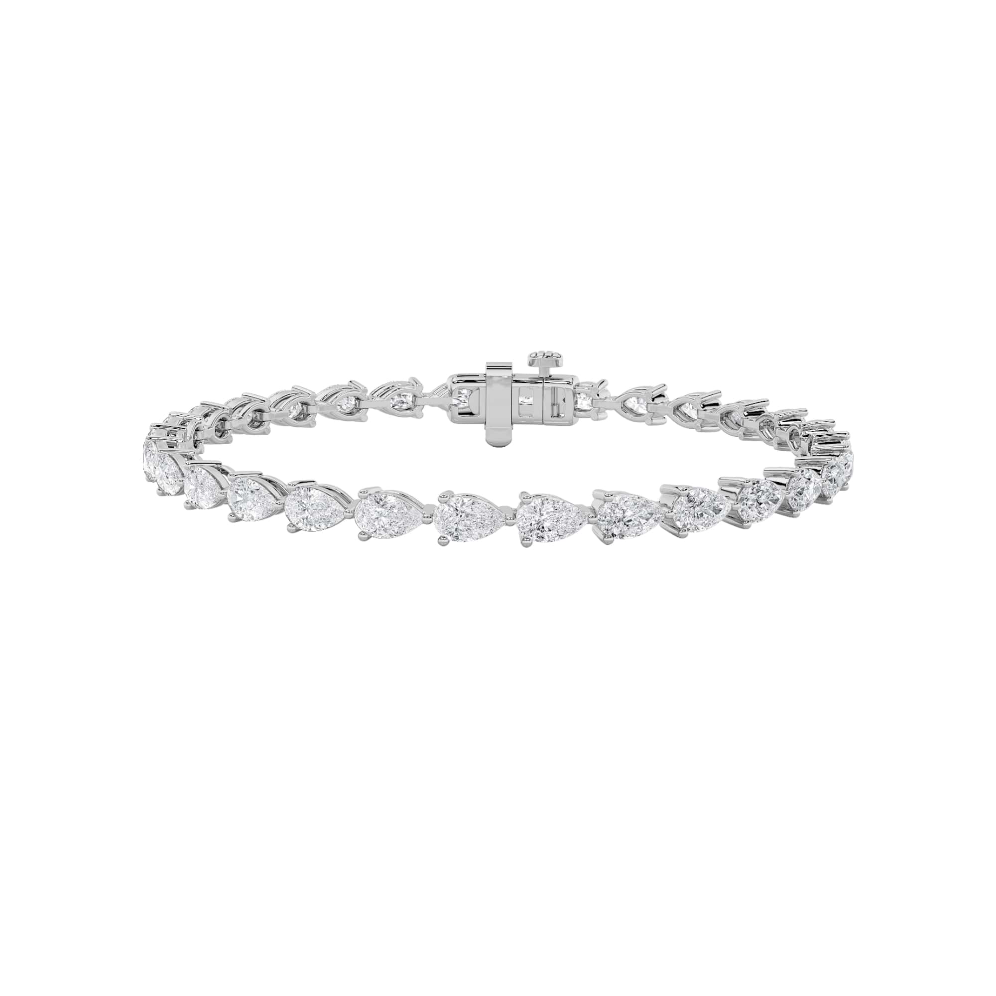 7.00 CT Pear Diamond Bracelet in 14K White Gold