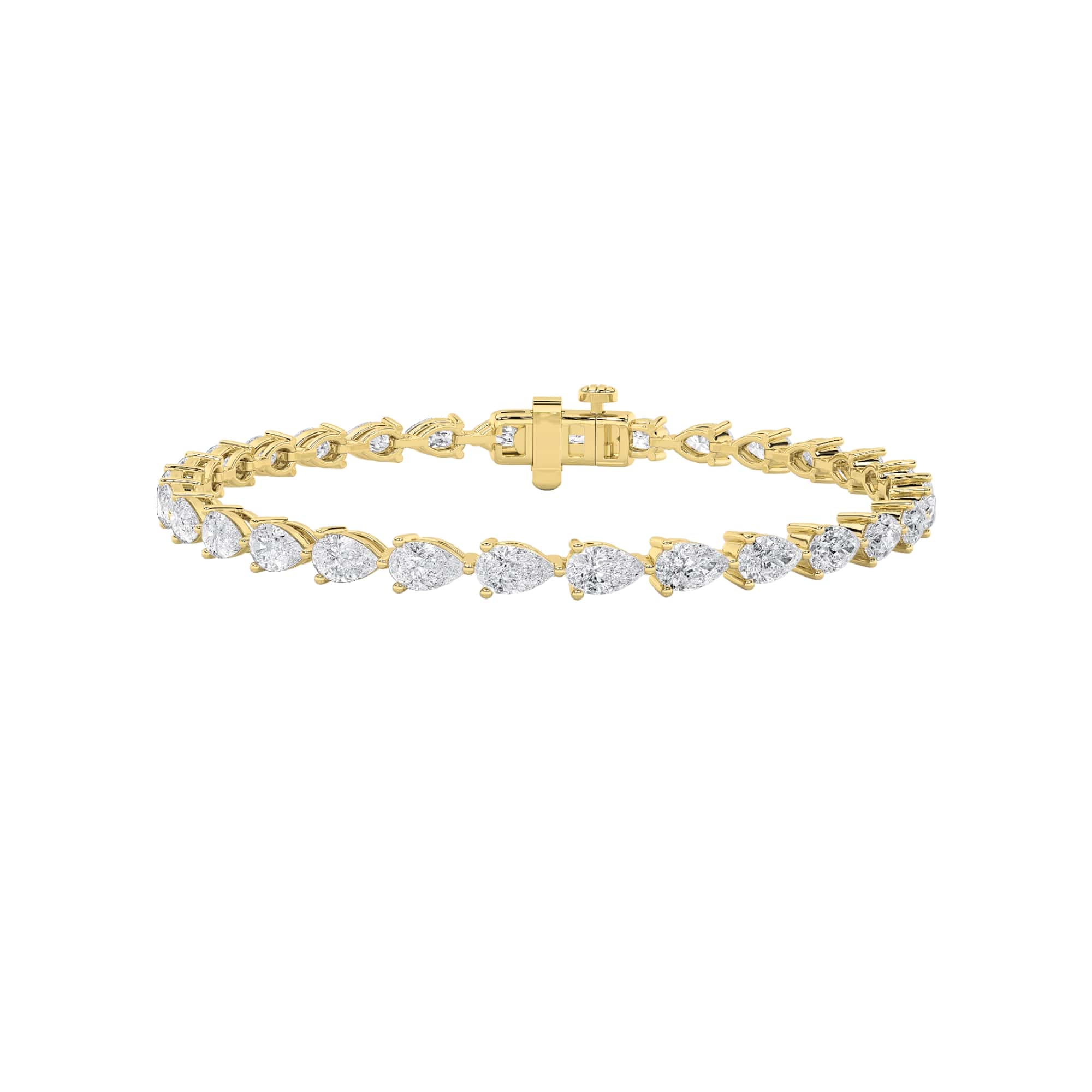 7.00 CT Pear Diamond Bracelet in 14K Yellow Gold