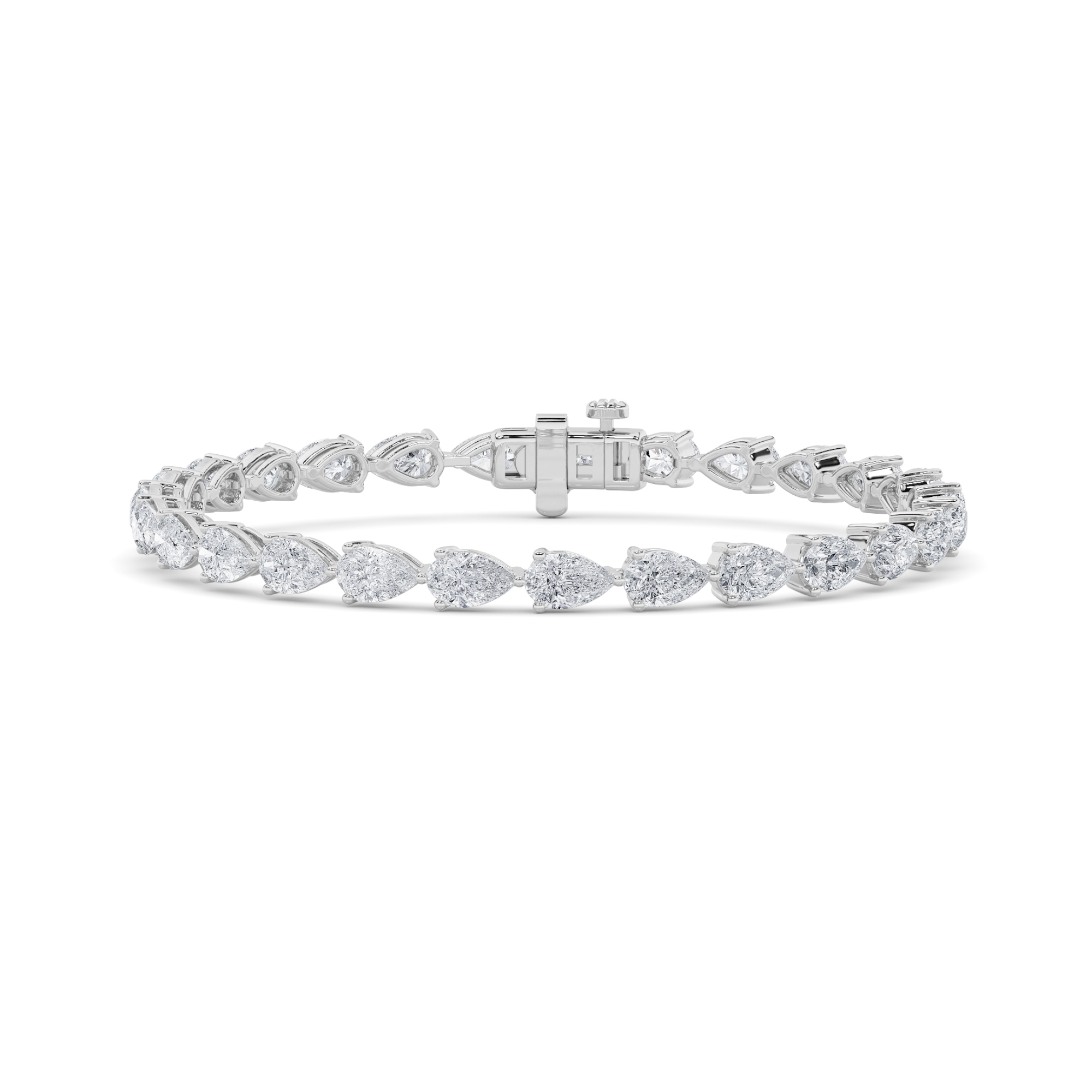 8.00 CT Pear Diamond Bracelet in 14K White Gold