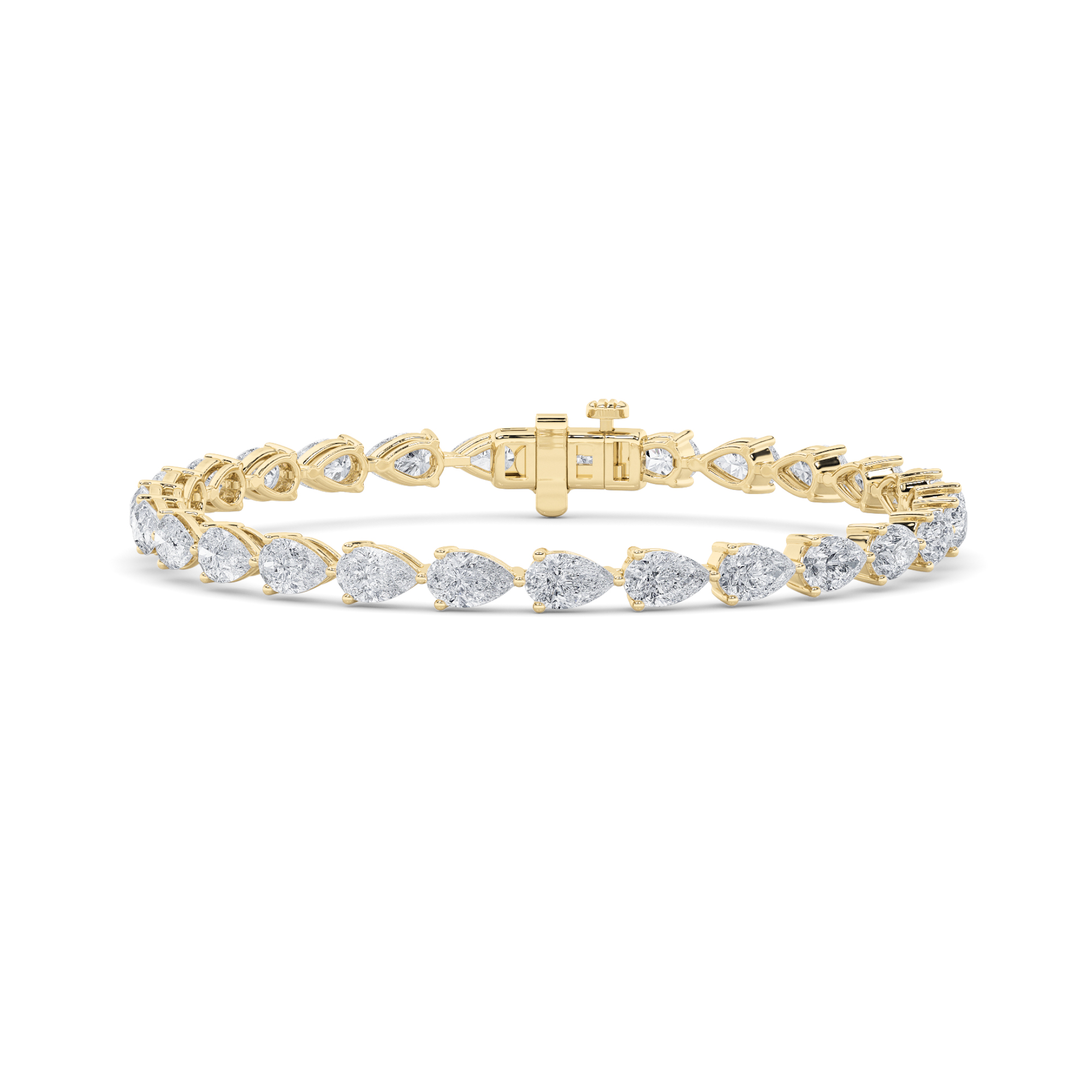 8.00 CT Pear Diamond Bracelet in 14K Yellow Gold