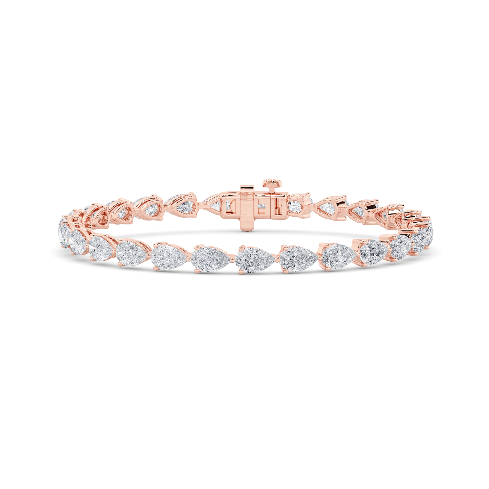 8.50 CT Pear Diamond Bracelet in 14K Rose Gold