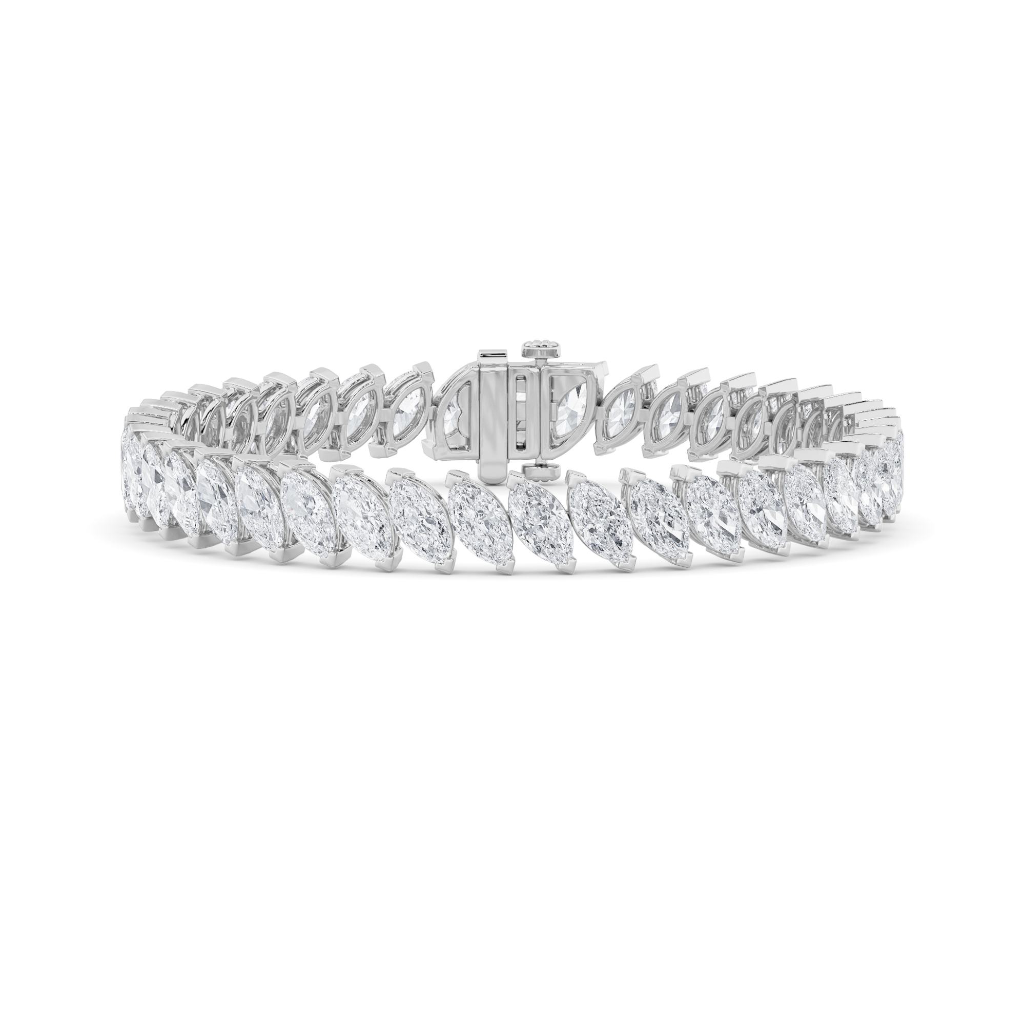 16.50 CT Marquise Diamond Bracelet in 14K White Gold